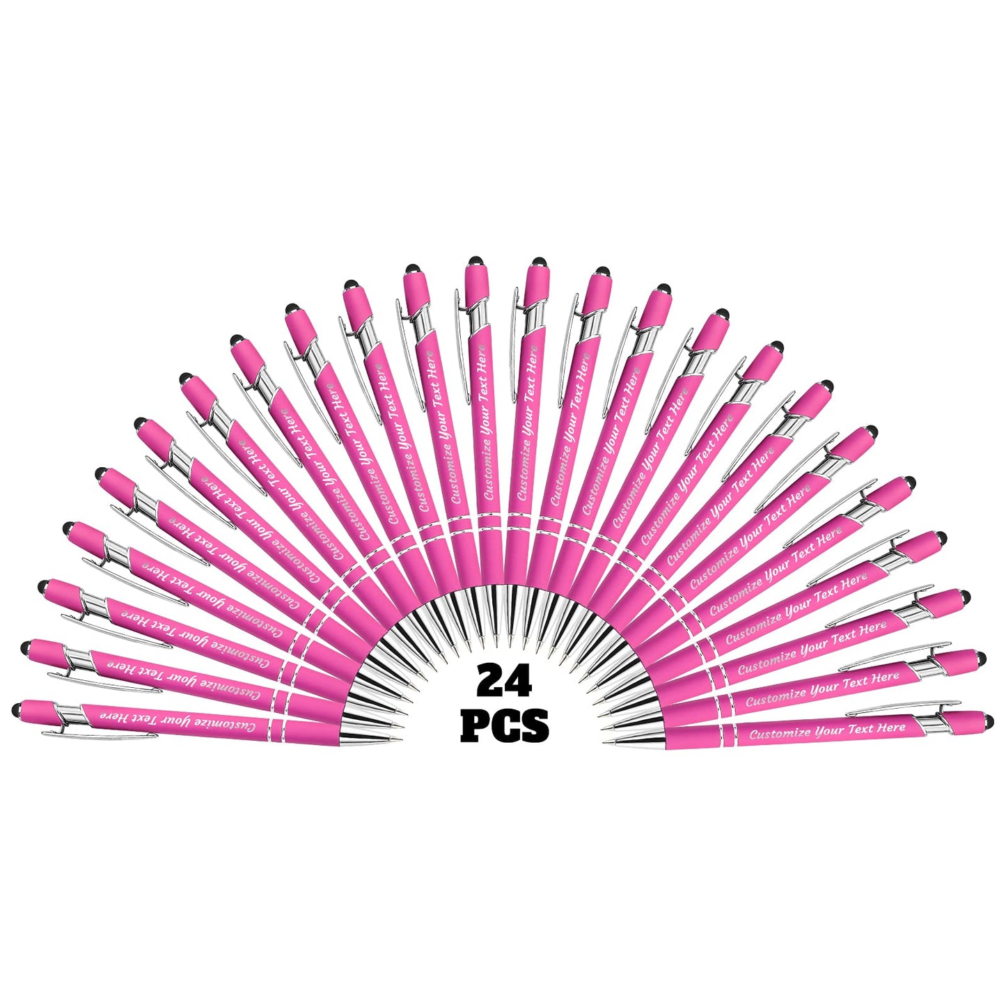 YanNanKe 24 PCS Custom Pens Personalized Bulk, Customized Engraving Ballpoint Pens with Stylus Name