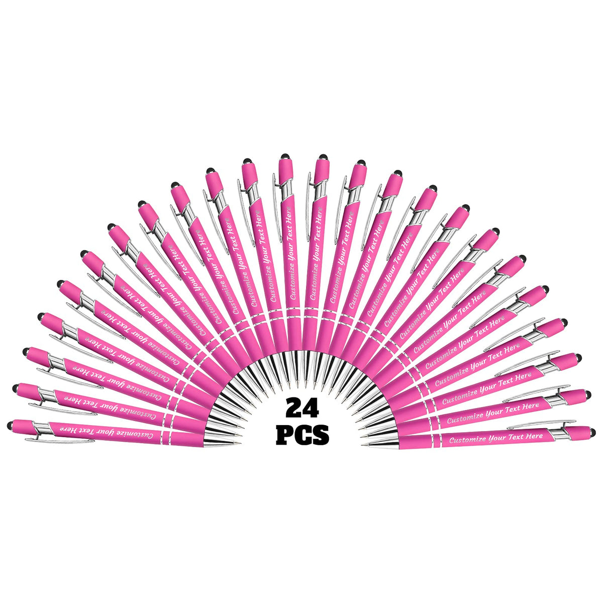 YanNanKe 24 PCS Custom Pens Personalized Bulk, Customized Engraving Ballpoint Pens with Stylus Name
