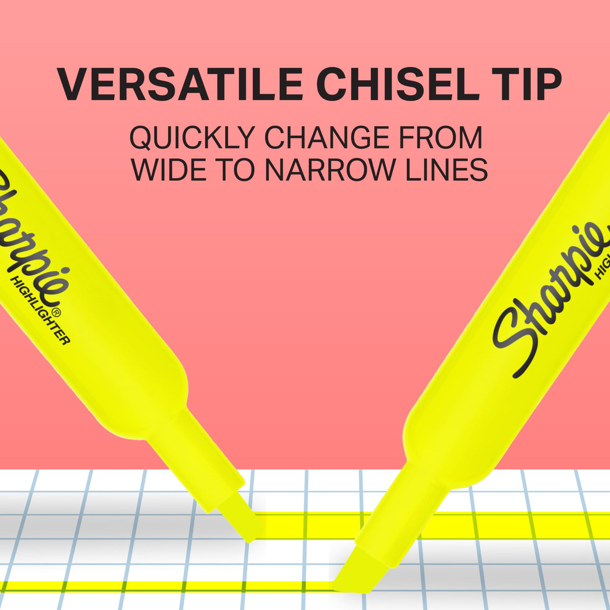 Sharpie Tank Highlighters, Chisel Tip, Yellow Highlighters, Essential Office & School Supplies