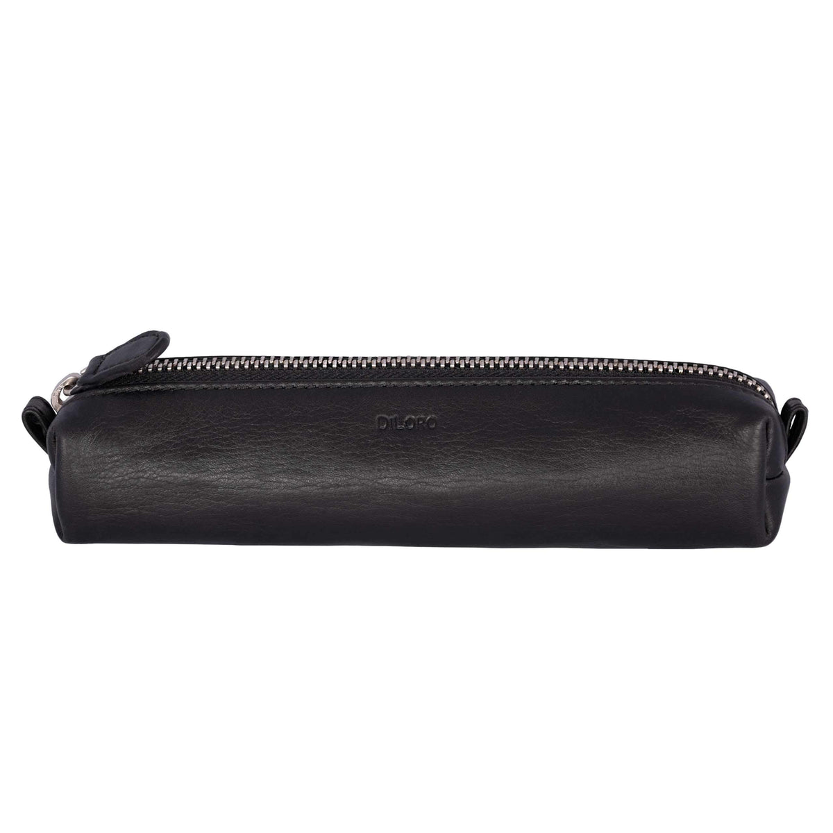 DiLoro Leather Zippered Fountain Ballpoint Rollerball Pens and Pencils Case Holder Pouch Genuine