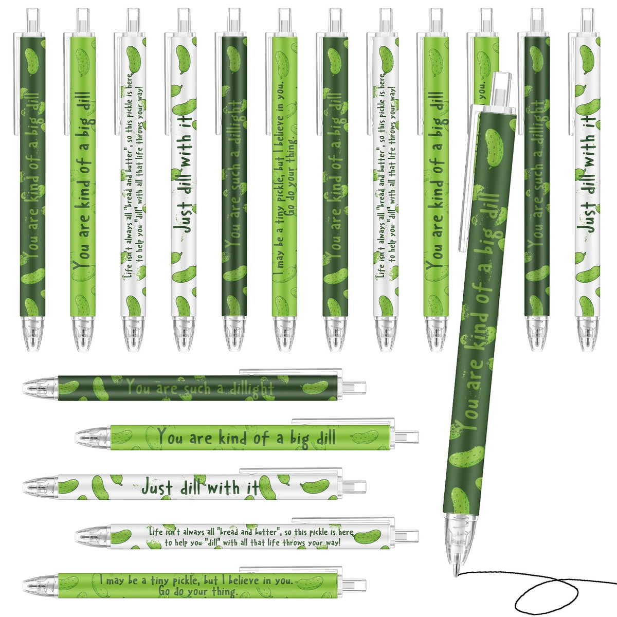 Jetec 60 Pcs Pickle Pens Inspirational Ballpoint Pens Black Ink Bulk