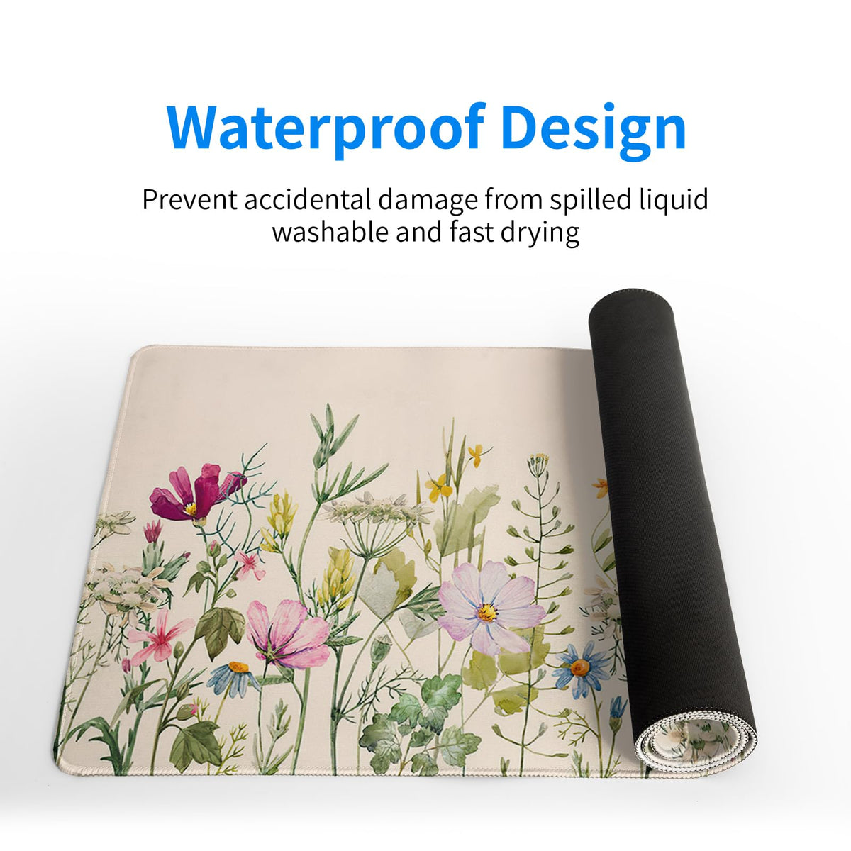 Flower Gaming Mouse Pad Large Mouse Pad for Keyboard and Mousepad Desk Mat with 3mm Non-Slip Base