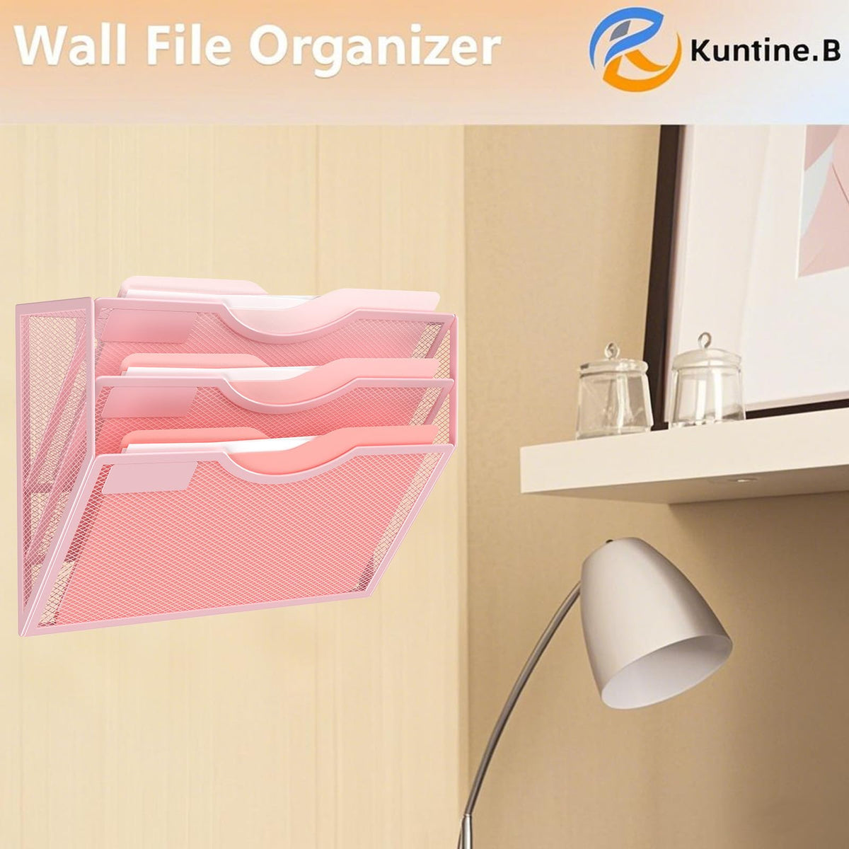 Kuntine.B Wall File Organizer Office Hanging Magazine Holder Wall File Organizer for Office Home