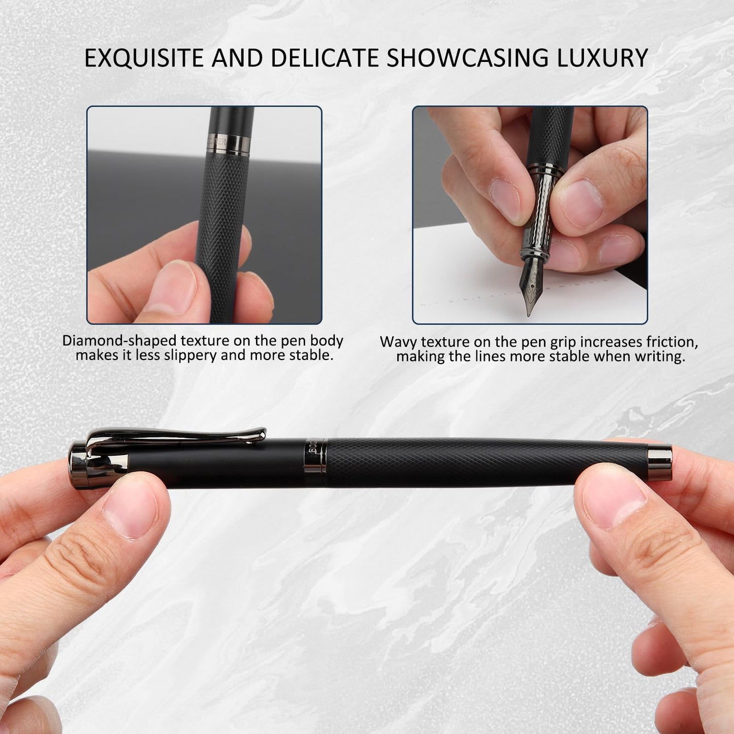 BOCIYER Luxury Fountain Pen Set,Ink Pen for Smooth Writing,Medium Nib,Includes 10 Ink