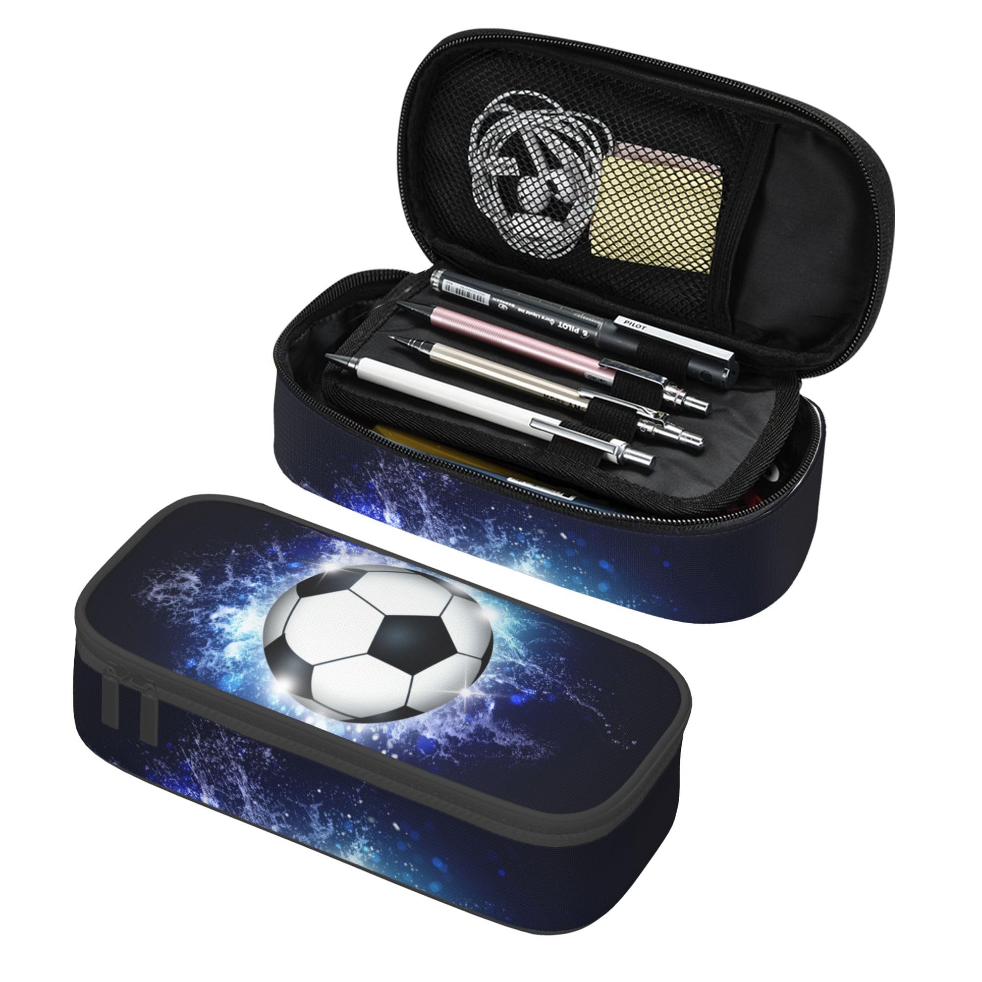 YIJIUWKIS Boys Pencil Pouch with Soccer Ball, Sports Pencil Case Pencil Box for Kids, Big Capacity