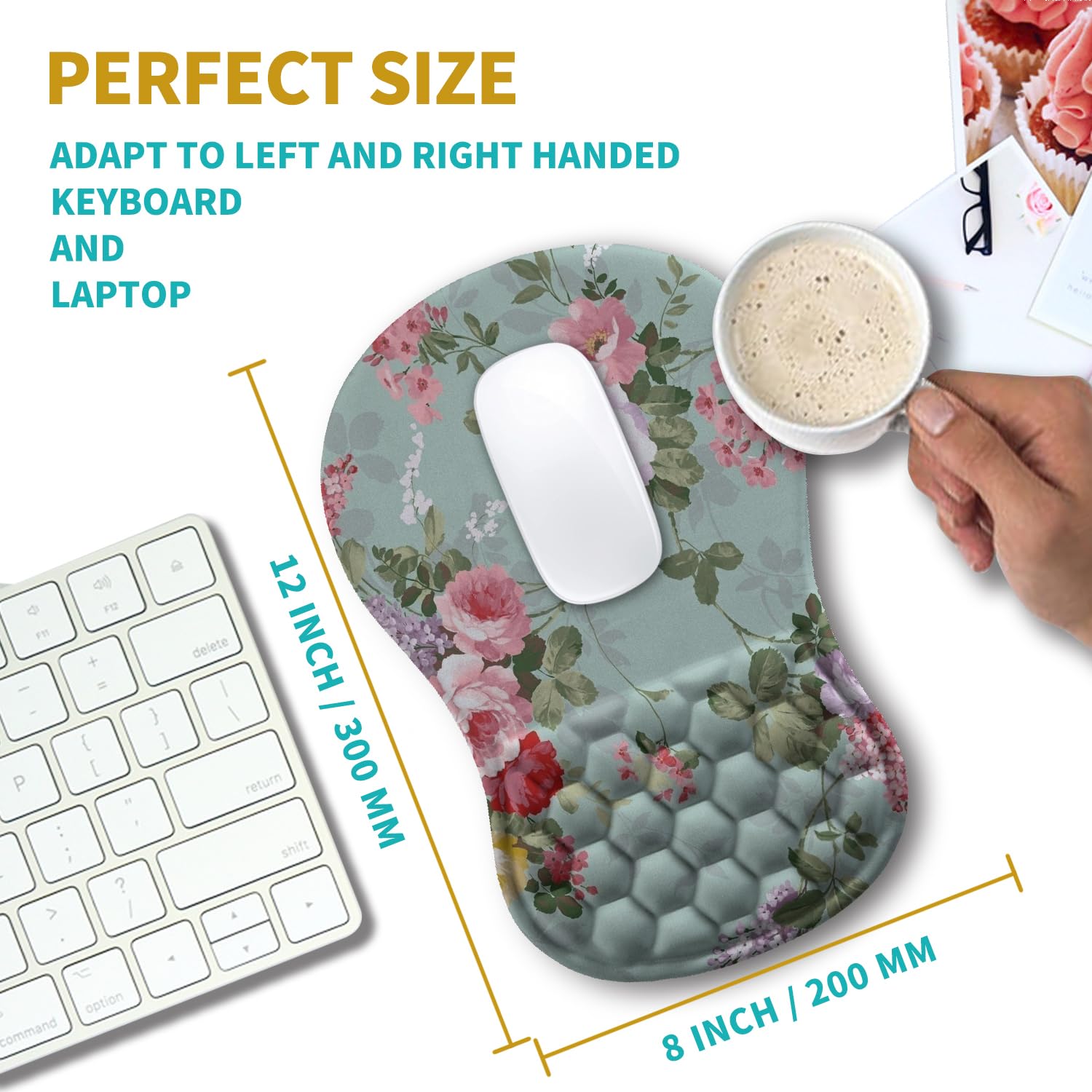 Hokafenle Ergonomic Mouse Pad Wrist Support, Wrist Rest Mousepad for Carpal Tunnel Pain Relief with