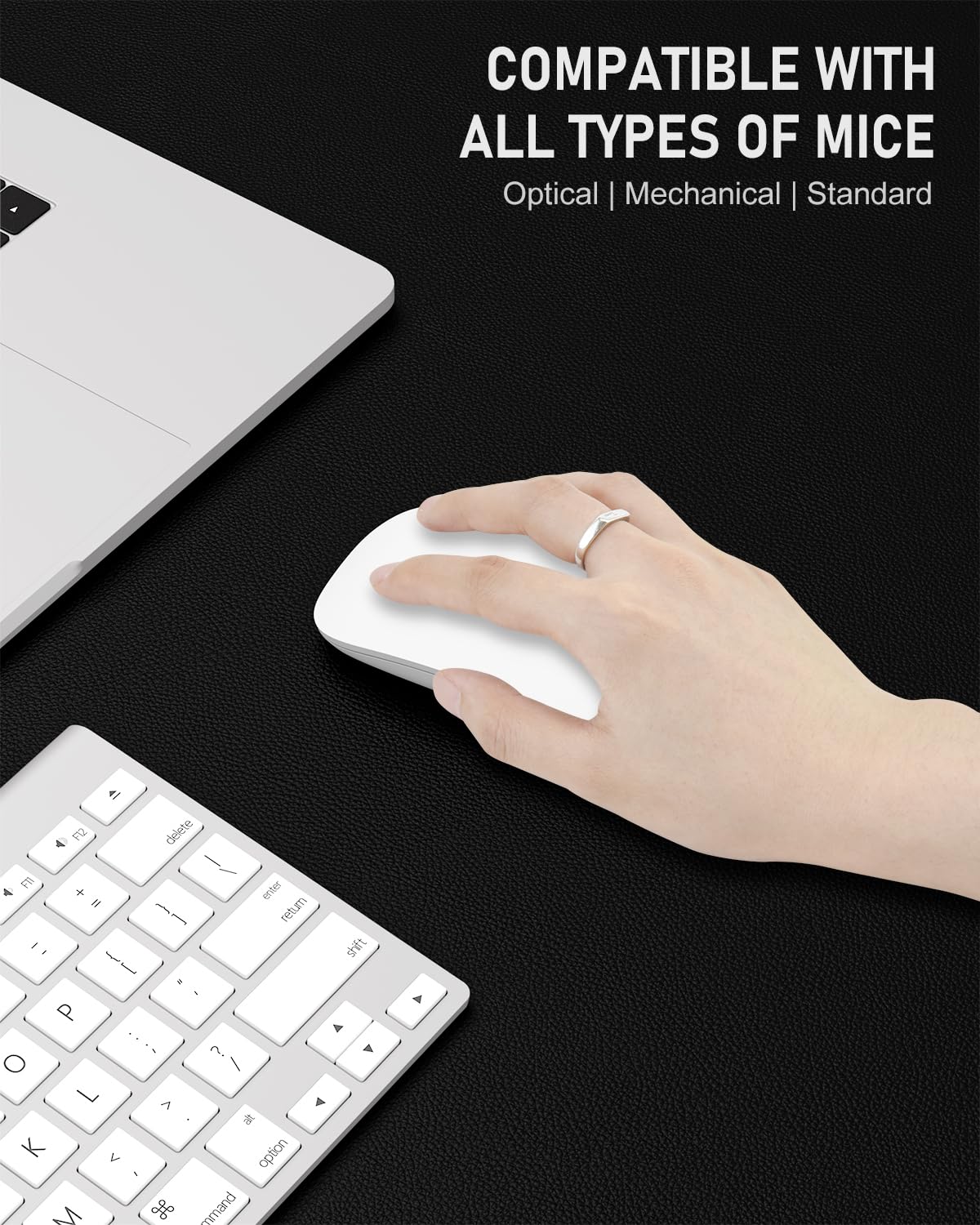 Niniubye Desk Pad, 48" x 17" PU Leather Non-Slip Desk Mat Large Mouse Pad for Desktop, Waterproof