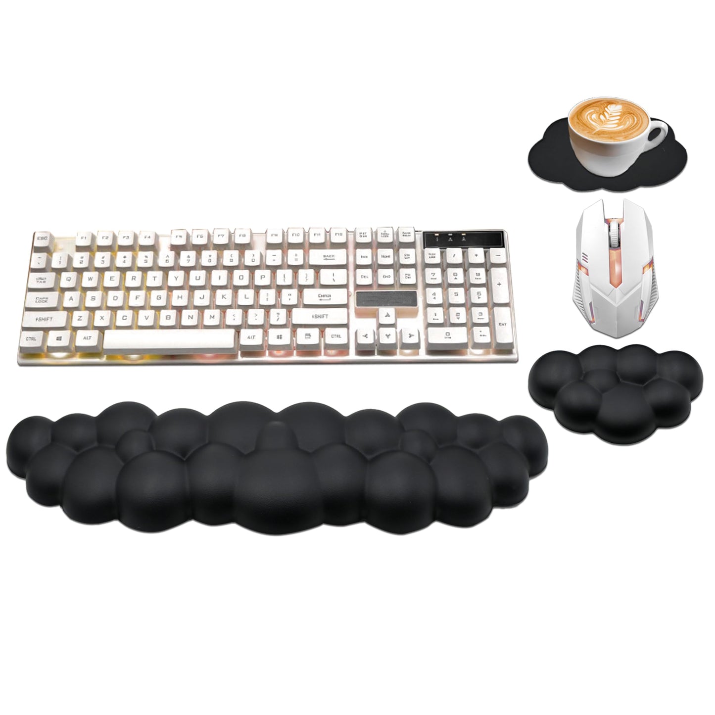 Cloud Wrist Rest Keyboard, PU Leather Memory Foam Wrist Rest for Computer Keyboard, Ergonomic