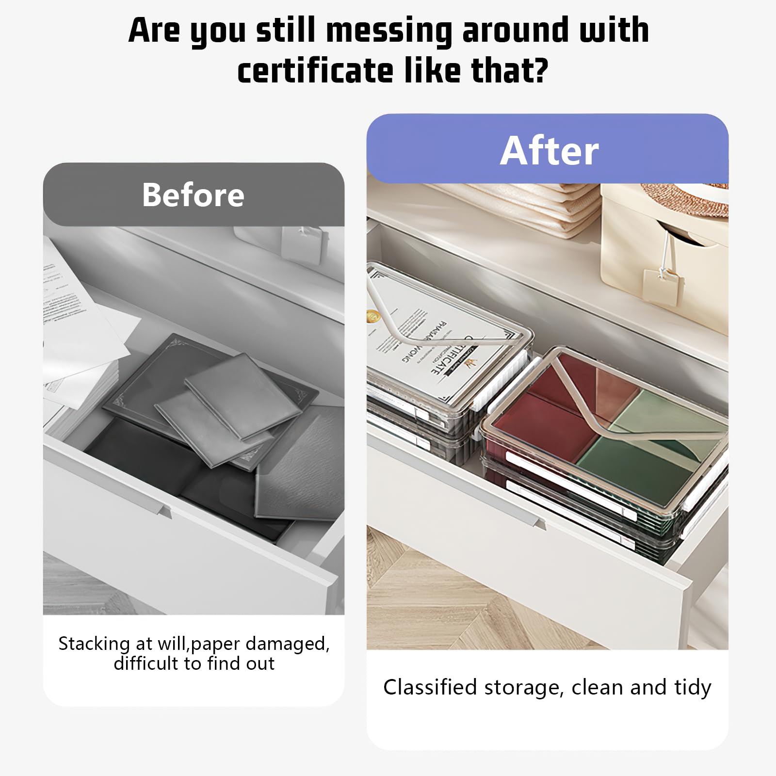 Marte Vanci Plastic Storage Bin with Lid Portable Project Case with Handle Clear Storage Box File