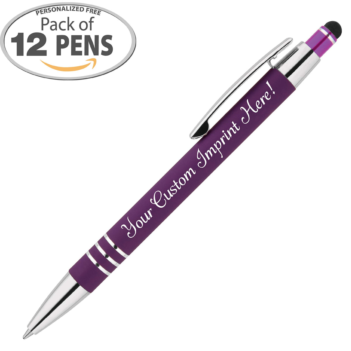 Express Pencils Personalized Pens - Hottie Rubberized Soft Touch Ballpoint Pen with Stylus tip is a