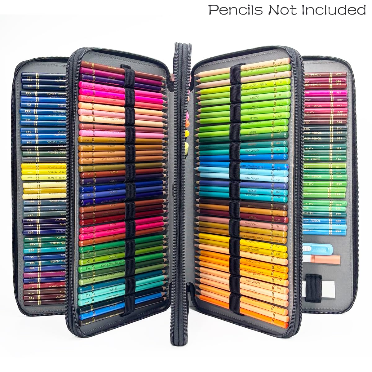 YOUNGCOL 300-Capacity Colored Pencil Case Pen Organizer(Black)