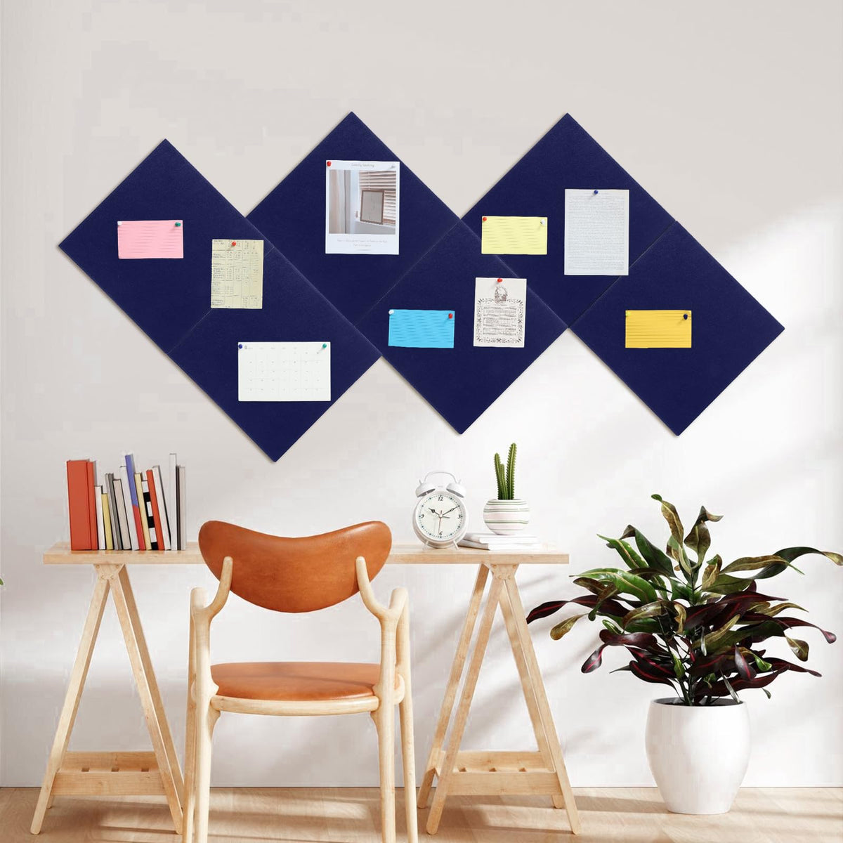 Large Cork Board 36" x 24", 6 Pack Felt Bulletin Board, Pin Boards