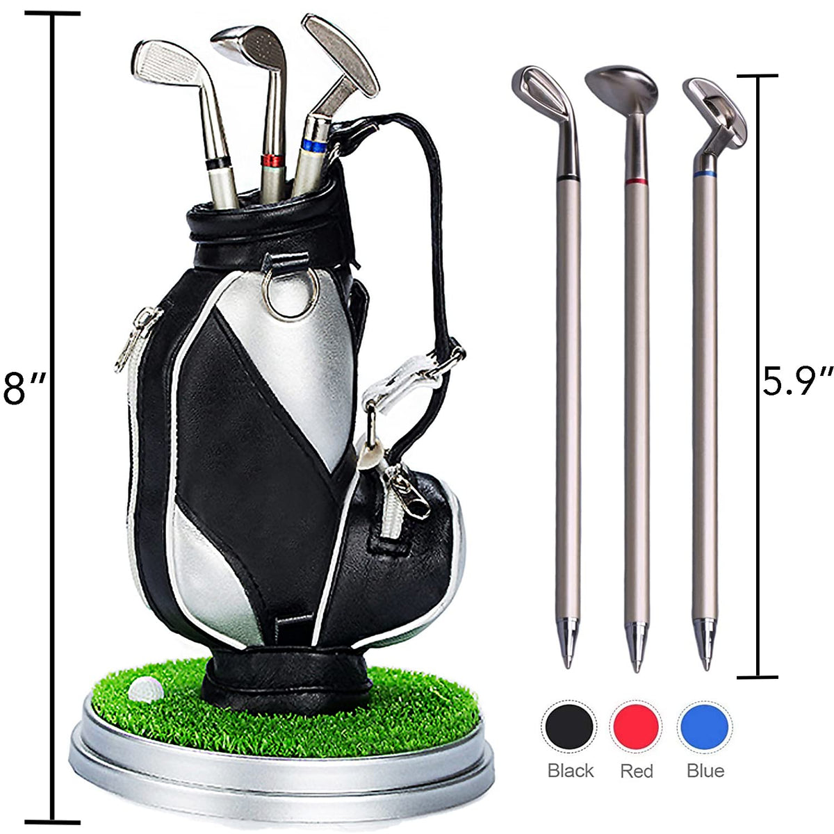 Jishi Golf Gifts for Men Golf Pen Holder Stocking Stuffers for Adults Men Golfers, Funny White
