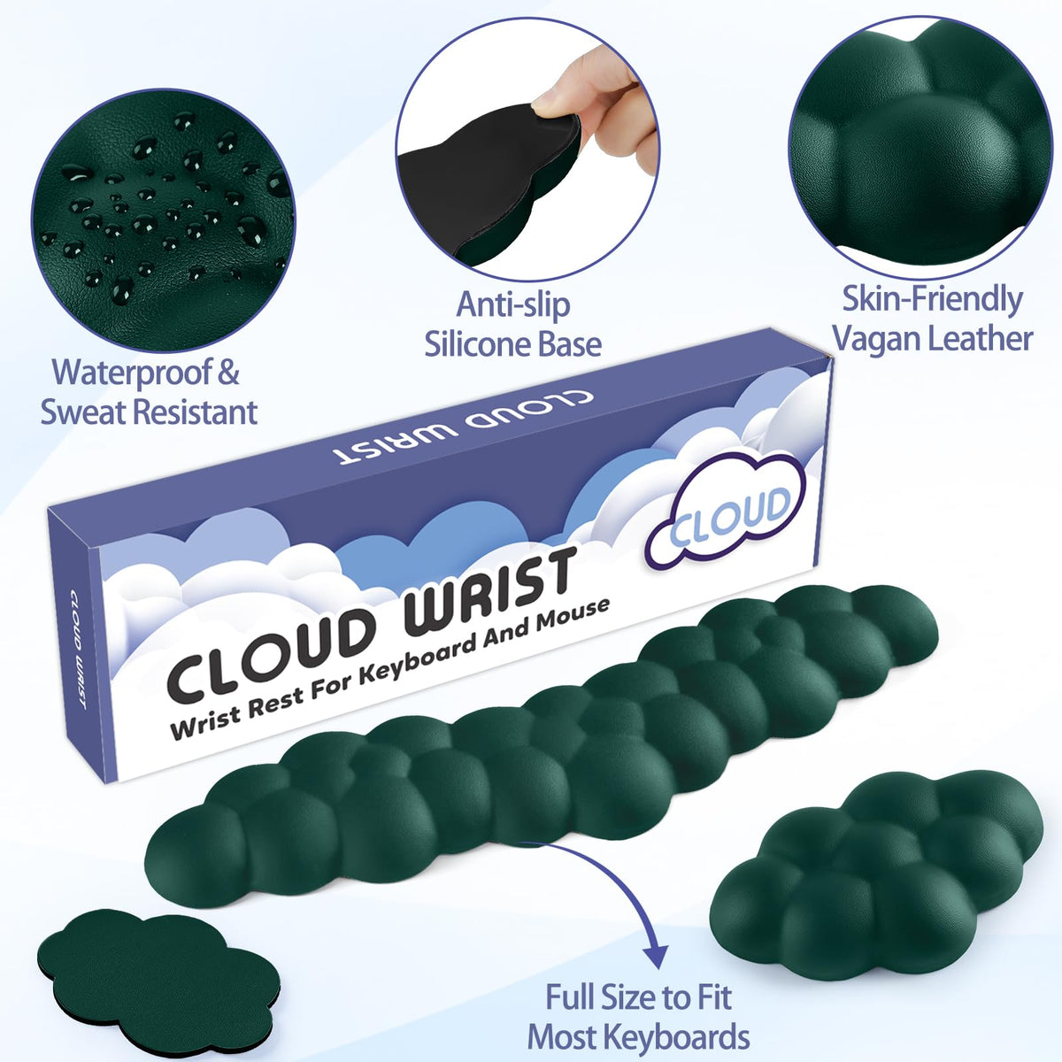 Sushret Cloud Wrist Rest for Keyboard and Mouse, Cloud Keyboard Wrist Rest