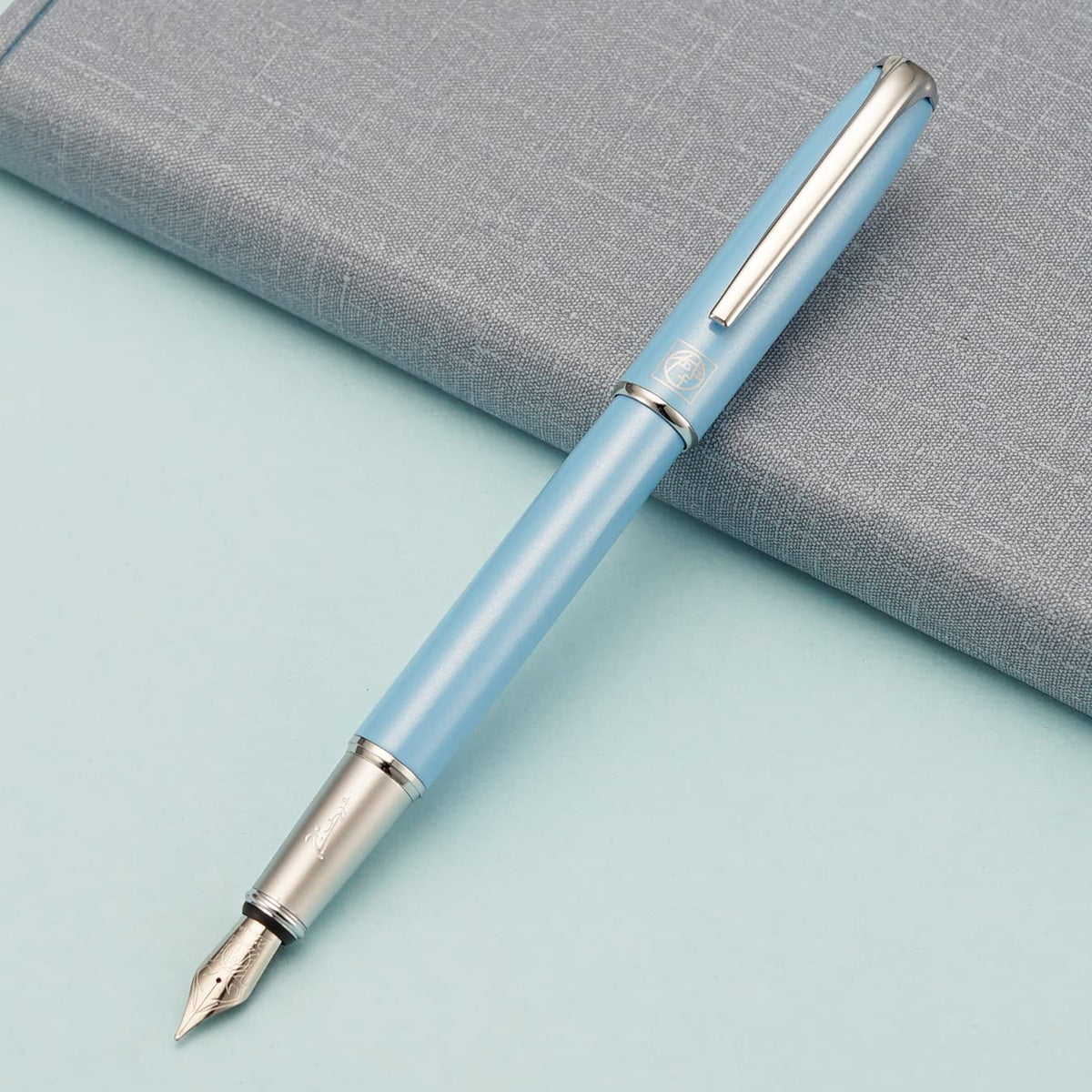 erofa Picasso 916 Sky Blue Fountain Pen with Gift Box Calligraphy Writing Pen Set Bent Nib Fude