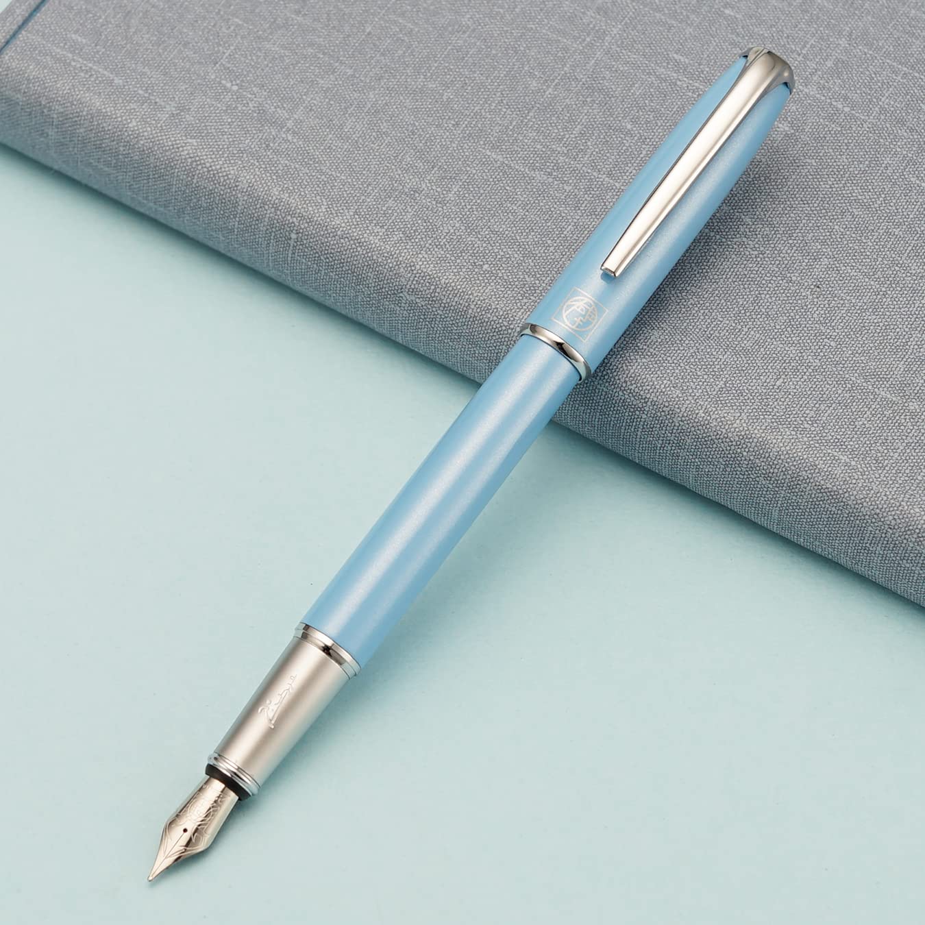 erofa Picasso 916 Sky Blue Fountain Pen with Gift Box Writing Pen Set Medium Nib 0.7mm for Office