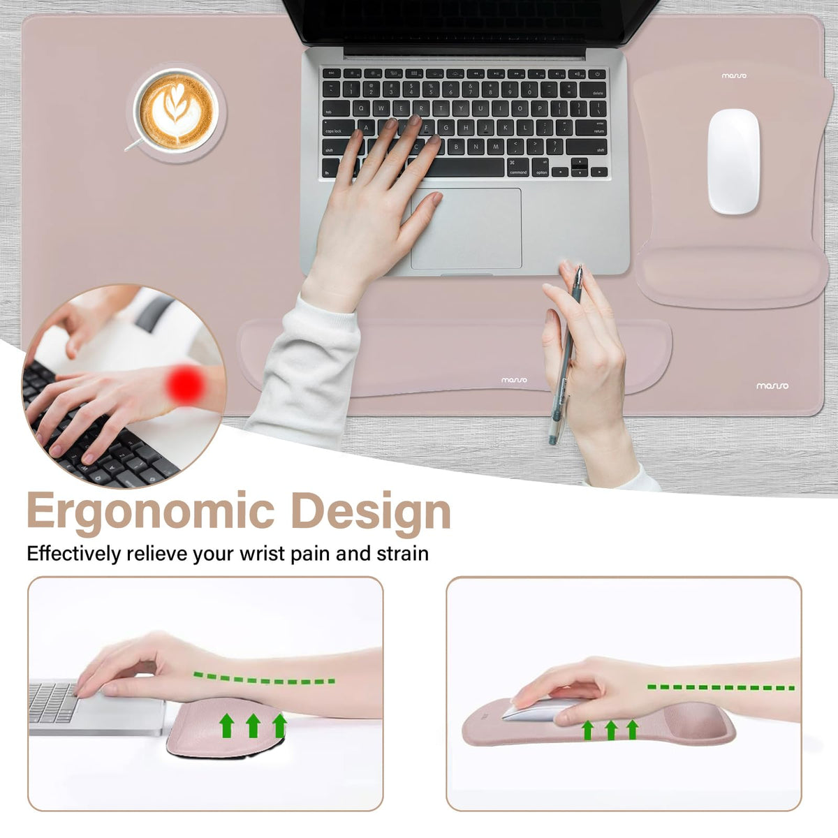MOSISO Keyboard Mouse Pad Set, Large Gaming Mousepad&Keyboard Wrist Rest