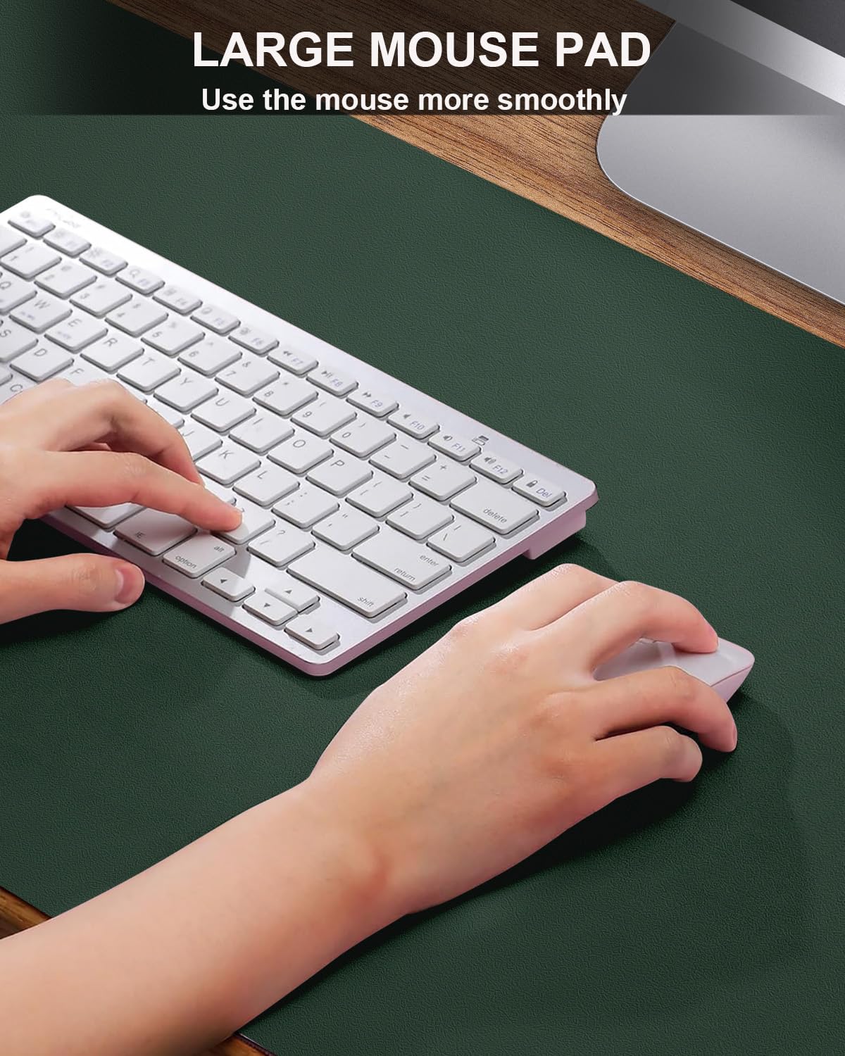 Leather Desk Pad Protector, Office Desk Mat, Large Mouse Pad, Non-Slip PU Leather Desk Blotter