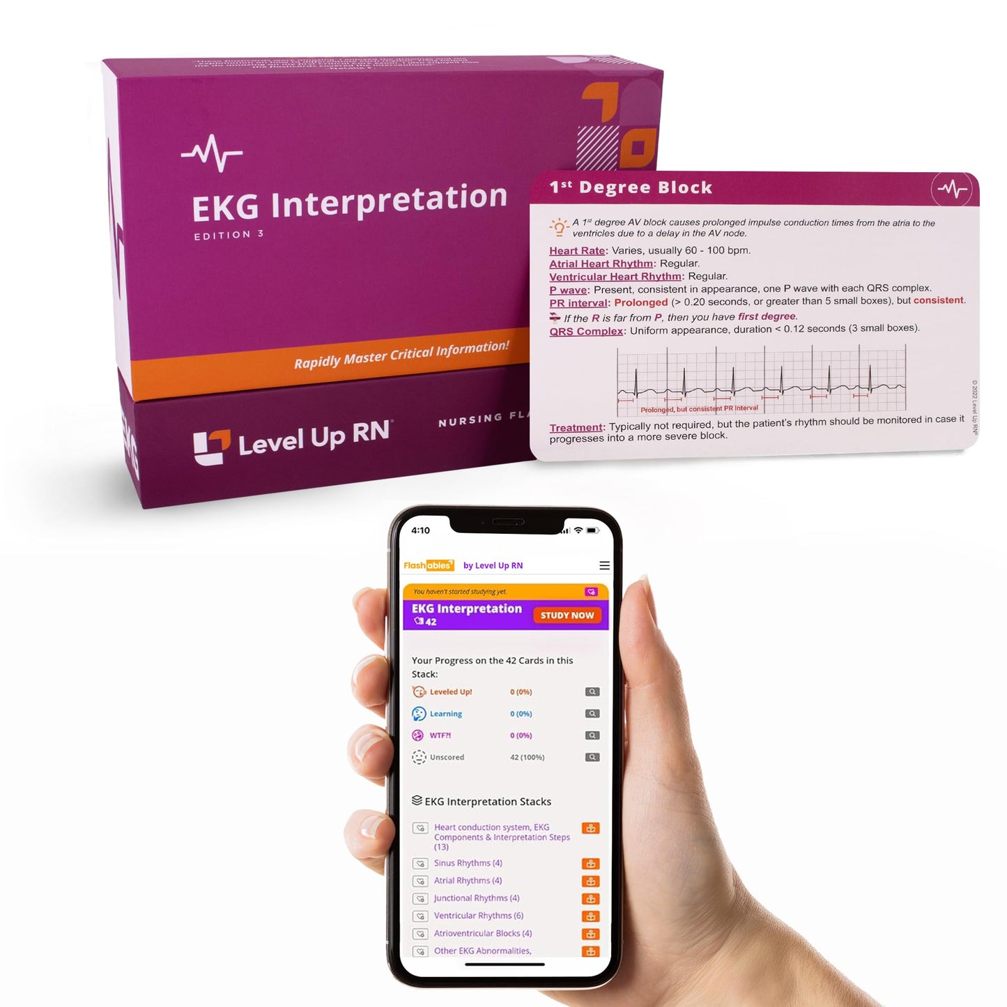 EKG Interpretation Flash Cards – for Nursing/EMT/Paramedic School – 2026-2027 NCLEX ATI HESI Review
