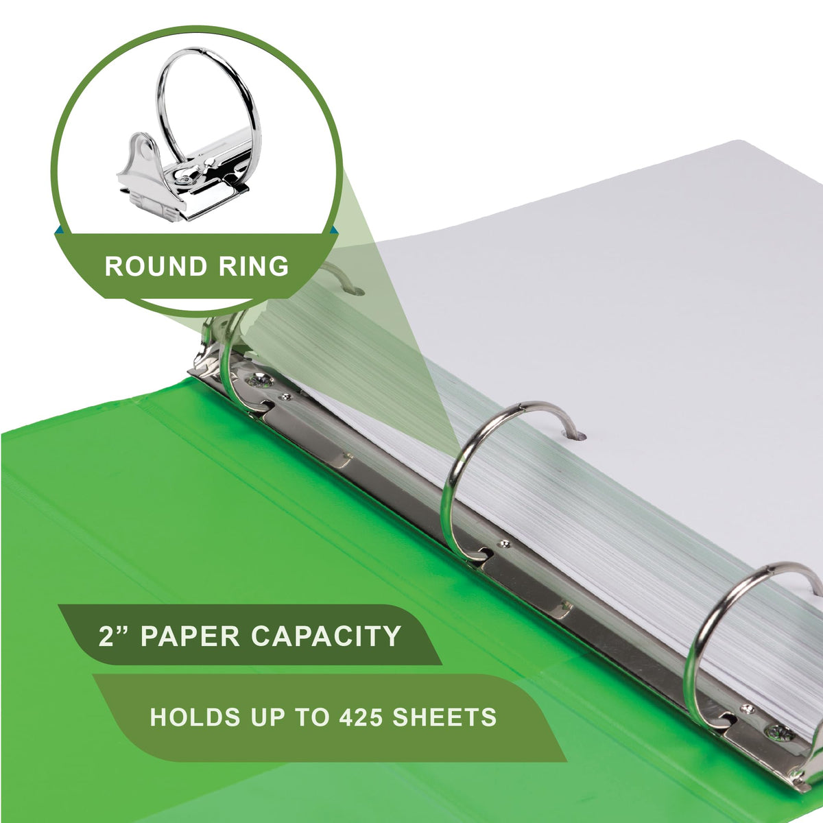 Samsill Plant-Based 2 Inch Durable Round Ring, View Binder, Eco-Friendly, USDA Certified Biobased