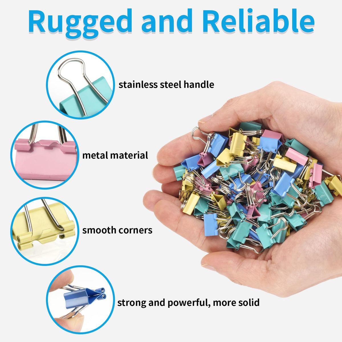 180Pcs Small Binder Clips, Mini Binder Clips, Clips Office Supplies