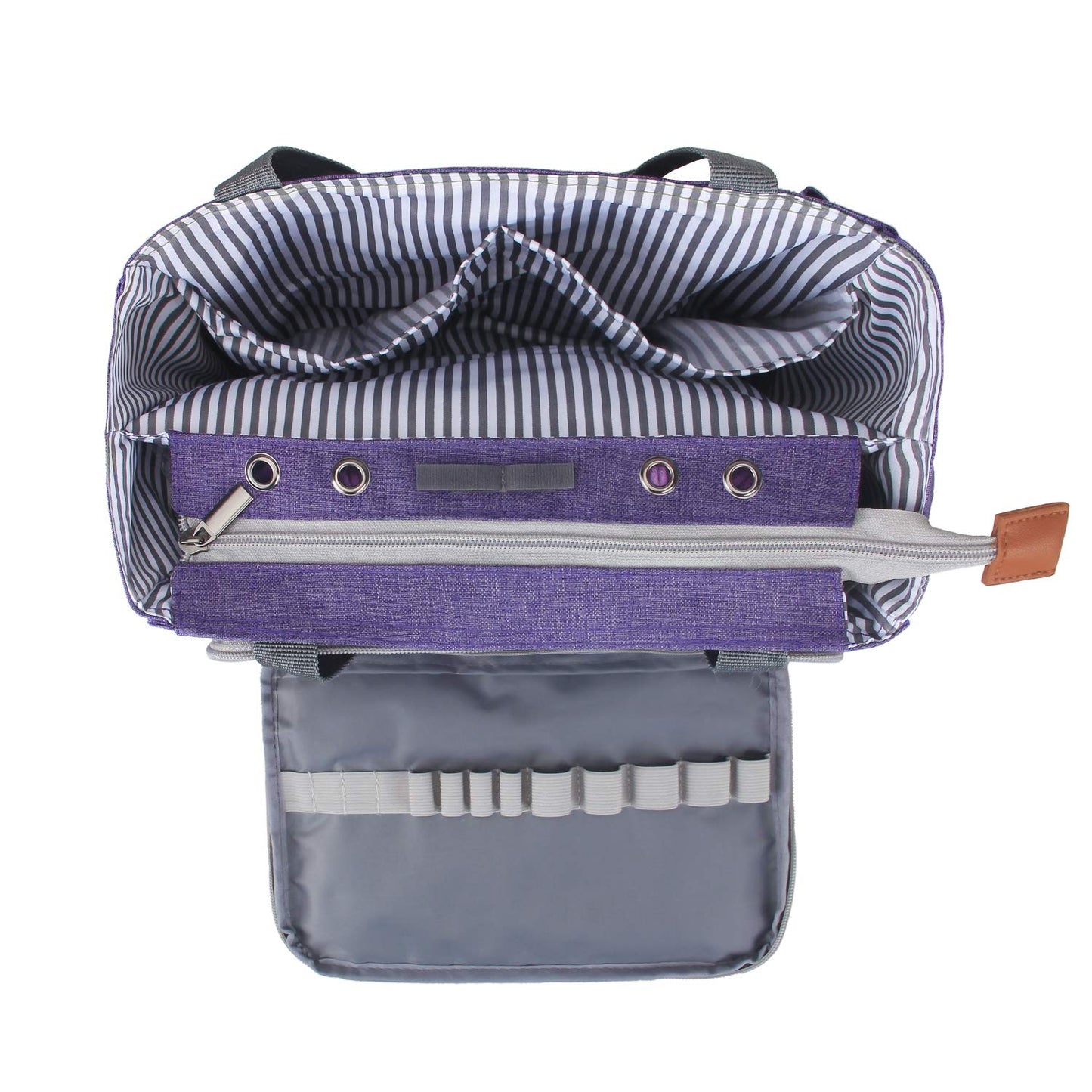 Luxja Crochet Yarn Storage Tote Bag, Purple