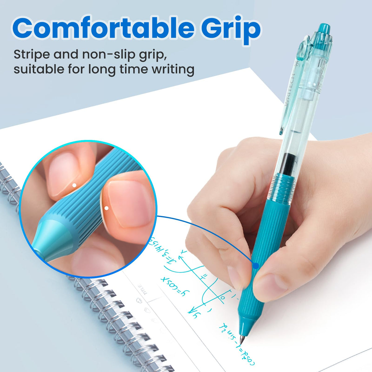 WRITECH Gel Pens Fine Point: 0.5mm Multicolor Ink Retractable 8ct Smooth Writing No Smear for