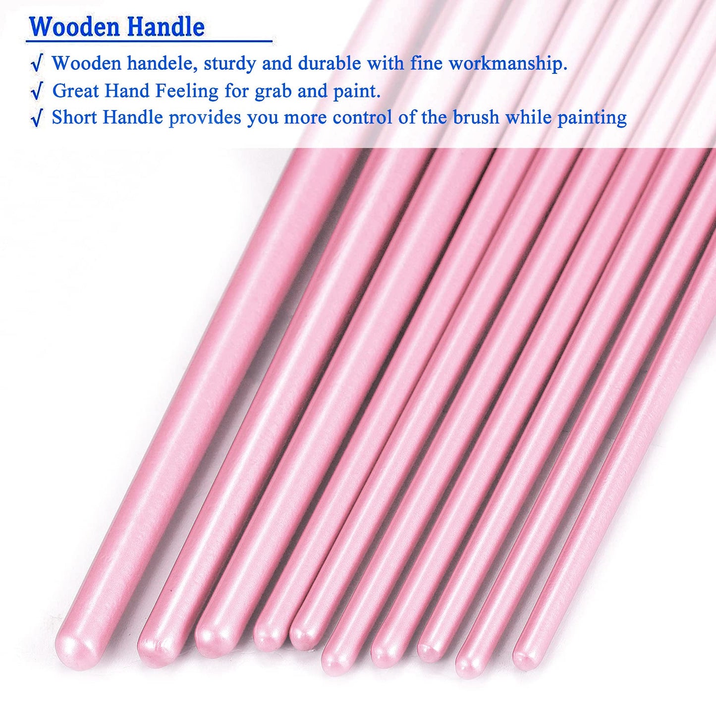 BOSOBO Paint Brushes Set, 6 Pack 60 Pcs Round Pointed Tip Paintbrushes Nylon Hair Artist Acrylic