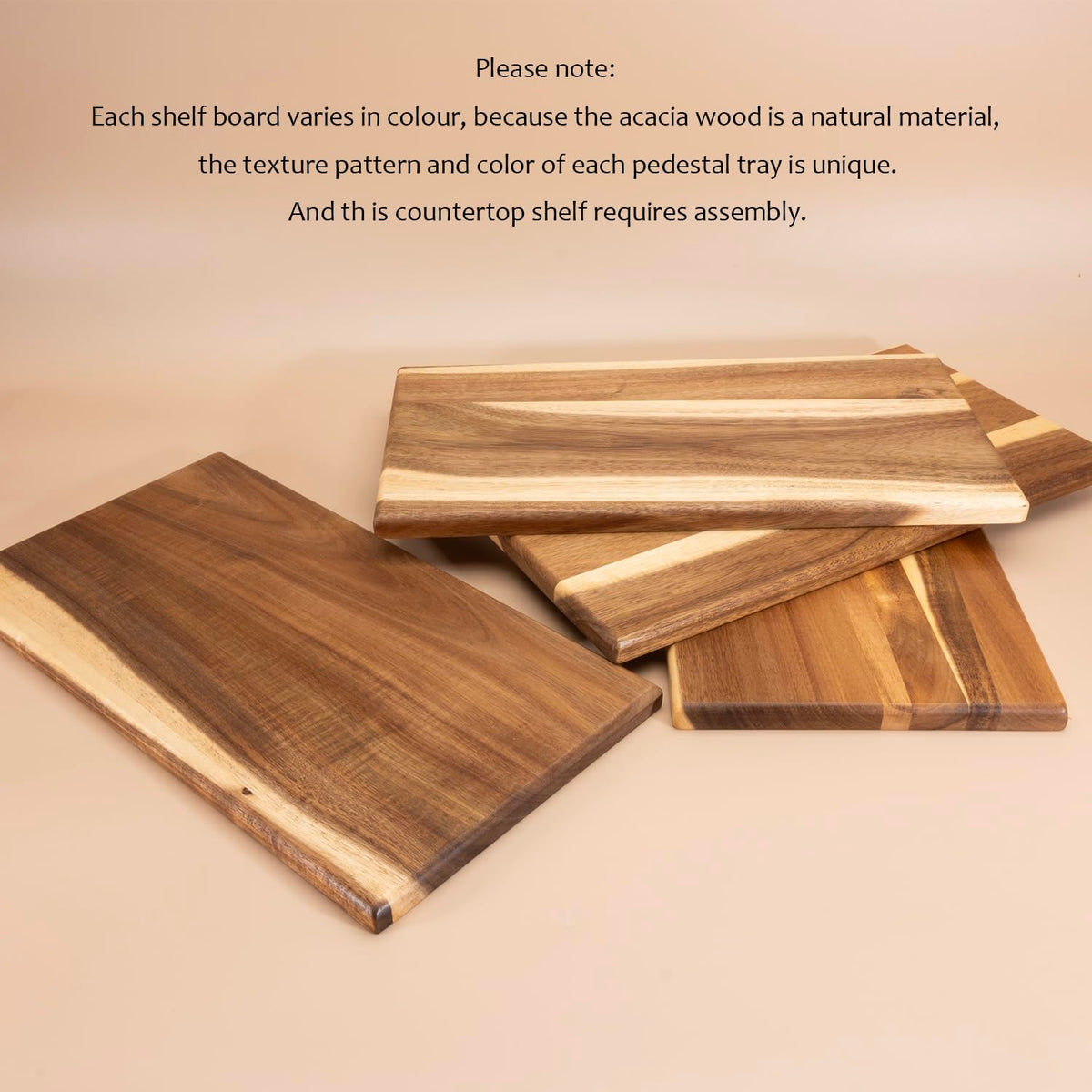 RiLiKar Kitchen Cabinet Counter Shelf Acacia Wood Desktop Organizer Shelf