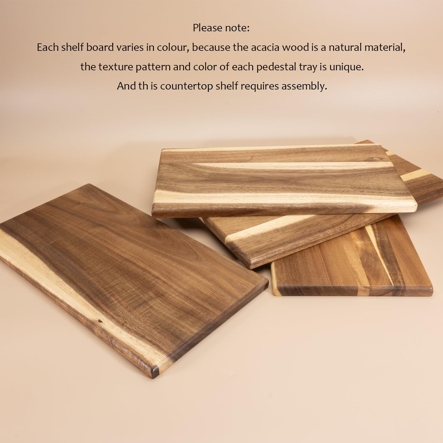RiLiKar Kitchen Cabinet Counter Shelf Acacia Wood Desktop Organizer Shelf