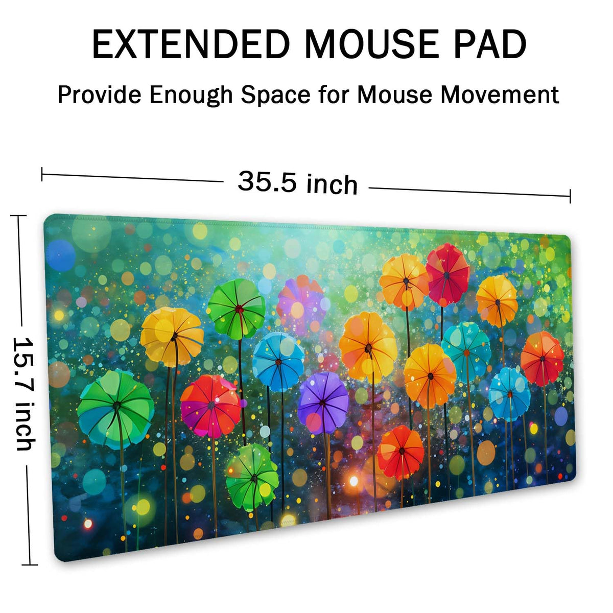 SSOIU Desk Mat, Extended Gaming Mouse Pad 35.5x15.7 in, Large Non-Slip Rubber Base Mousepad with