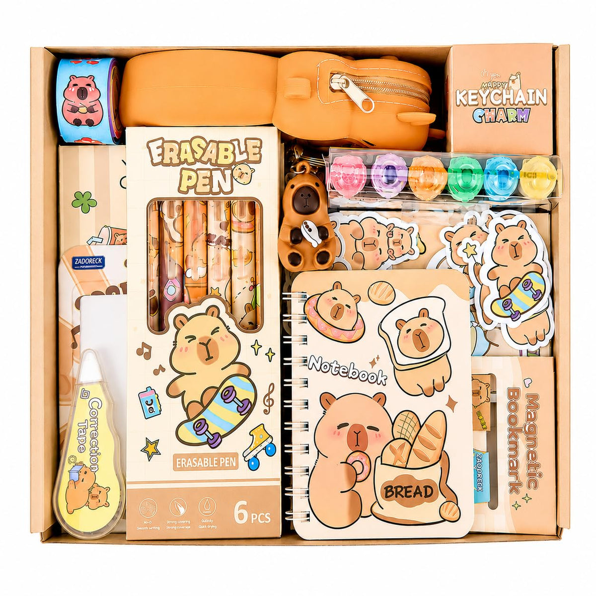 Capybara School Supplies for Kids,30PCS Cute Stationary Set for Girls