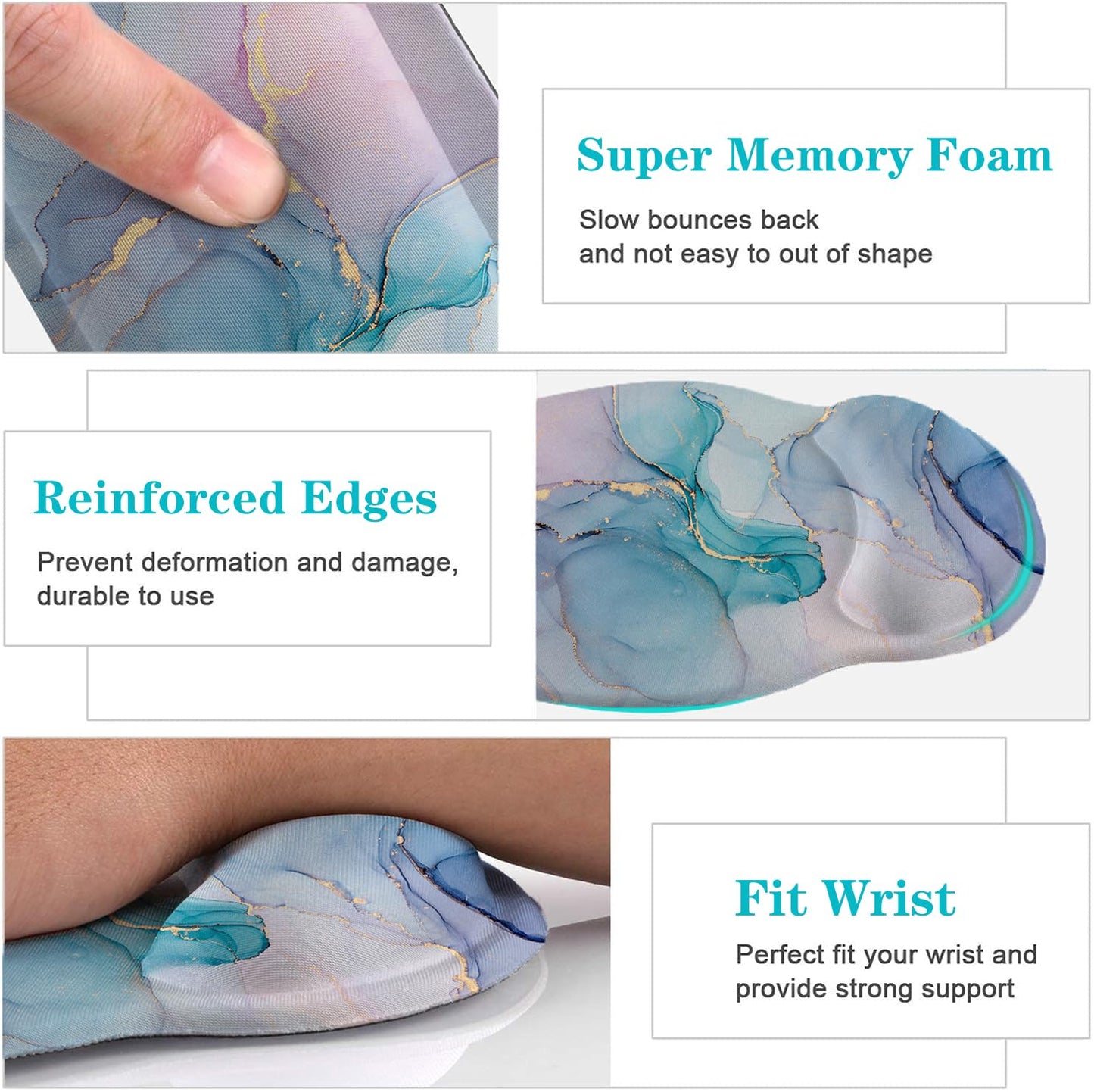 Lateefah Ergonomic Mouse Pad with Wrist Rest and Keyboard Wrist Rest Set