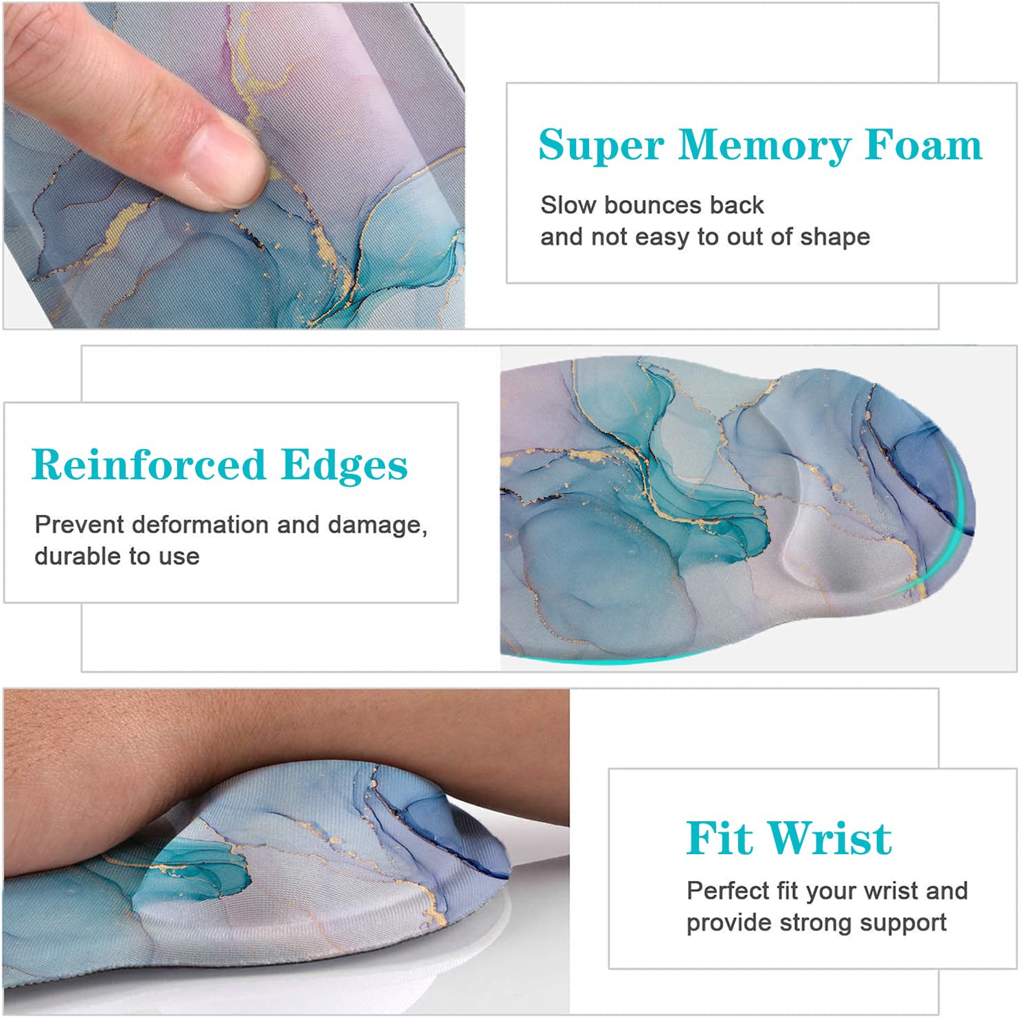 Lateefah Ergonomic Mouse Pad with Wrist Rest and Keyboard Wrist Rest Set