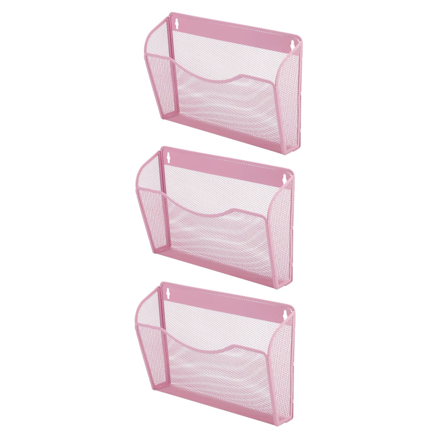 EASEPRES 3 Single Pocket Mesh Hanging File Organizer, Vertical Wall Mounted Magazine File Holder