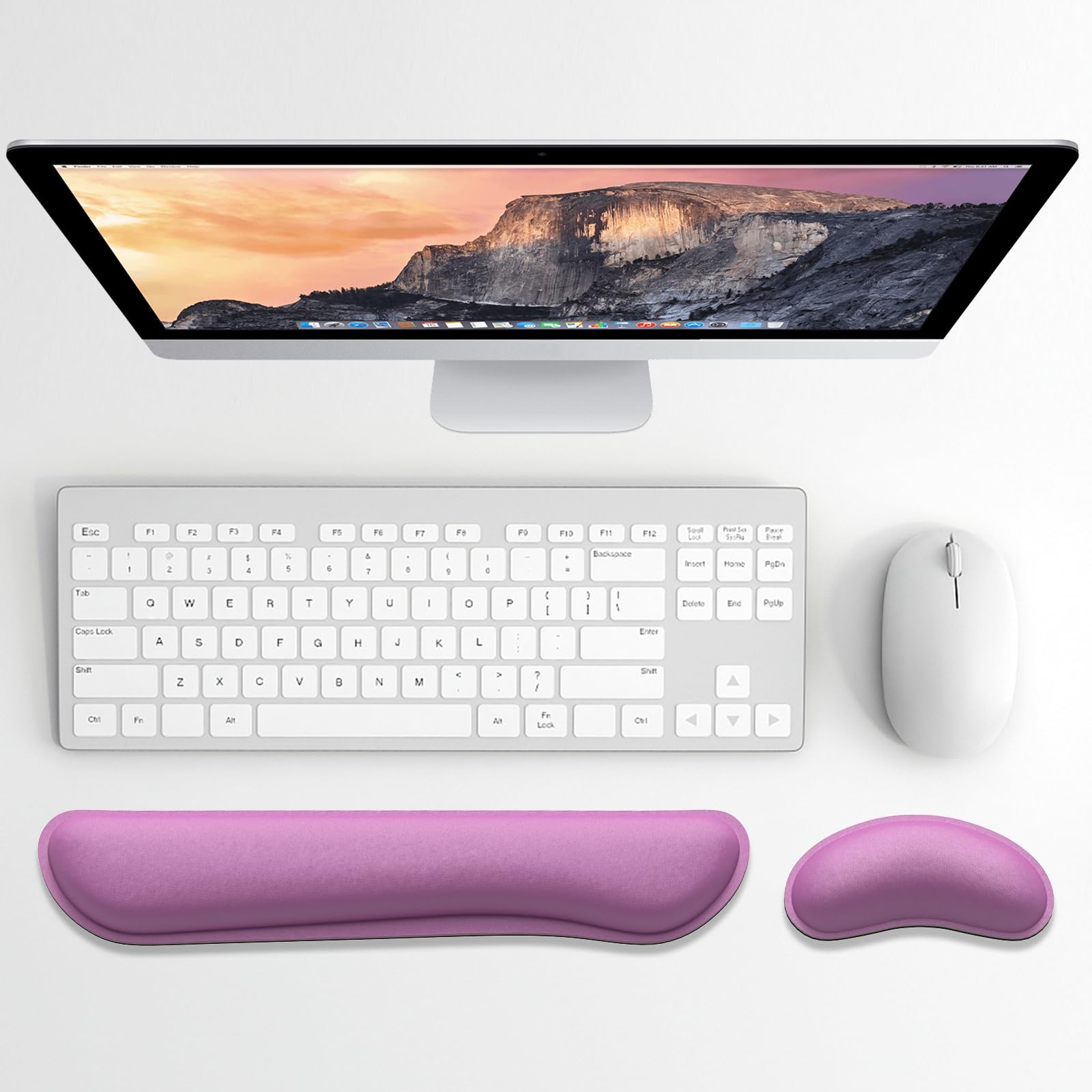 Dapesuom Enlarge Keyboard Wrist Rest, Memory Foam Wrist Cushion for Desk Mats Support, Cute Typing