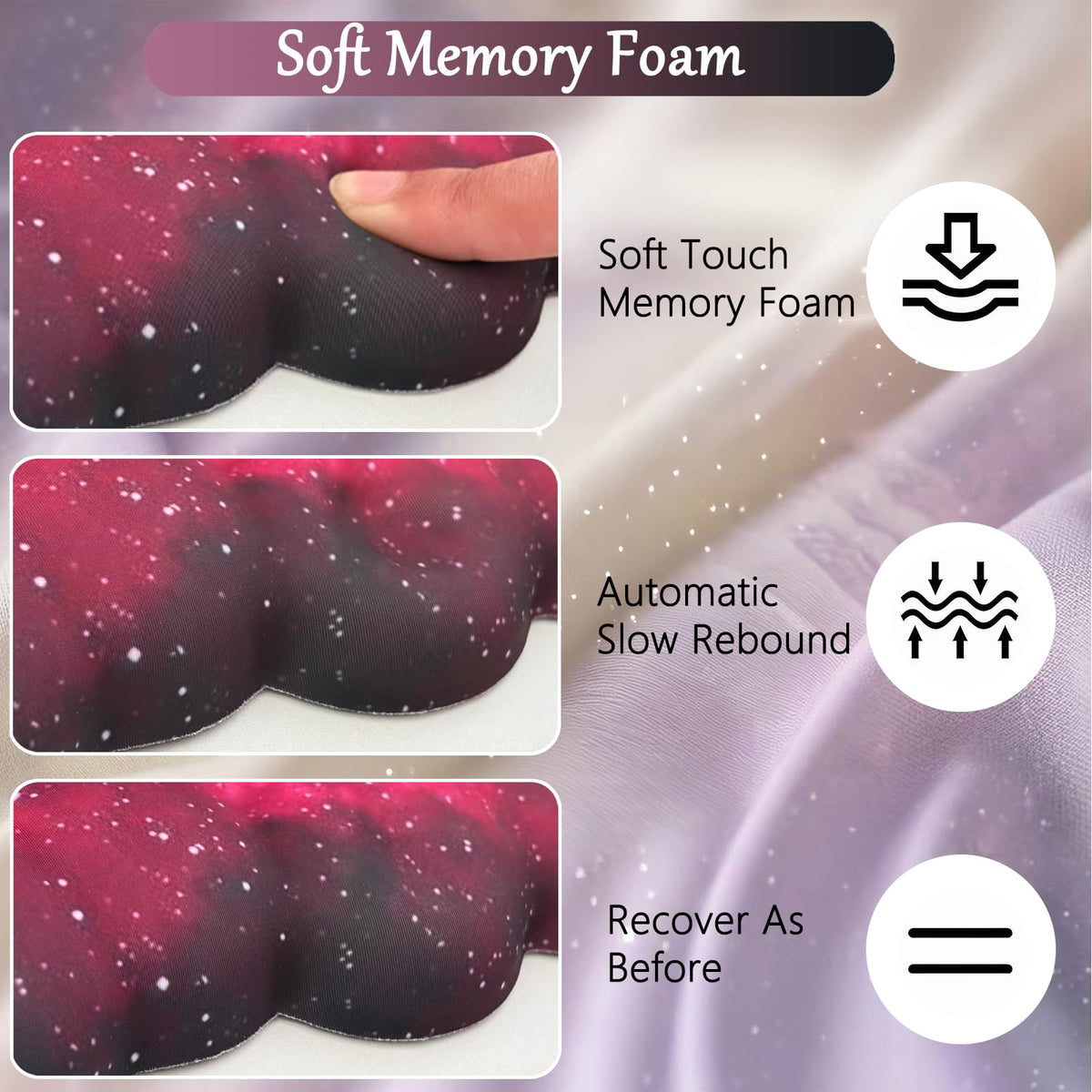 Cloud Mouse Pad Keyboard Wrist Rest 4PCS Extended Large Galaxy Desk Mat Pad Set Memory Foam