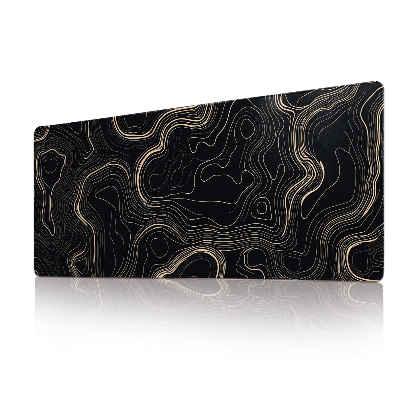 Desk Mat Mouse Pad Gaming Desk Pad XL Large Mouse Mat Office Decor Accessories (Black Gold Terrain)