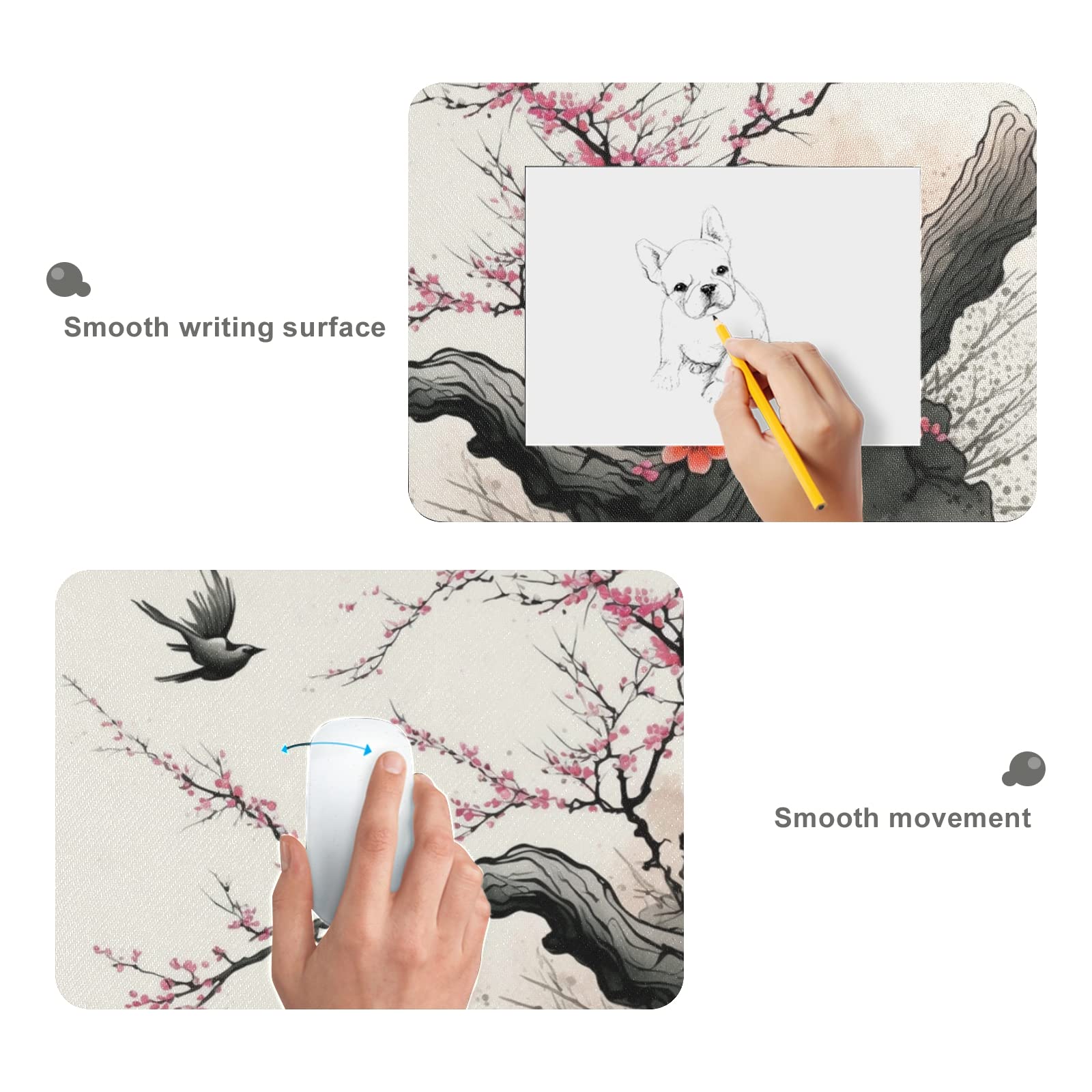 Japanese Cherry Blossom Style XXL Mouse Pad - Non-Slip Mouse Protector for Gaming, Office and Home