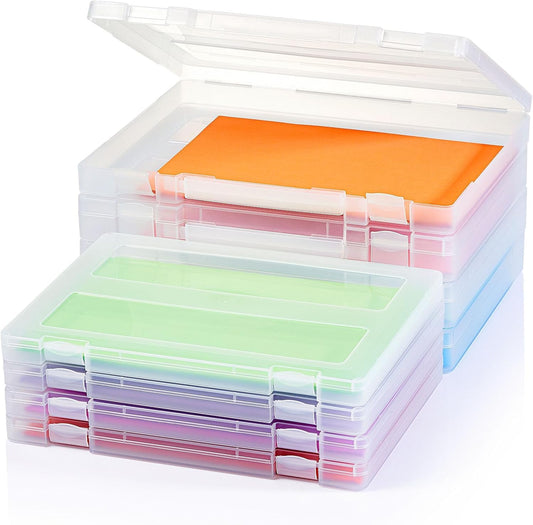Denkee 8 Pack A4 Paper Organizer Box, Plastic Board Game Storage for Art Supplies 8.5" x 11" US