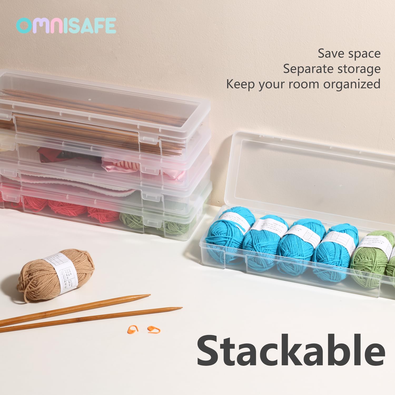 OMNISAFE 6 Pack Large Plastic Hobby Art Craft Organizer,Storage Containers