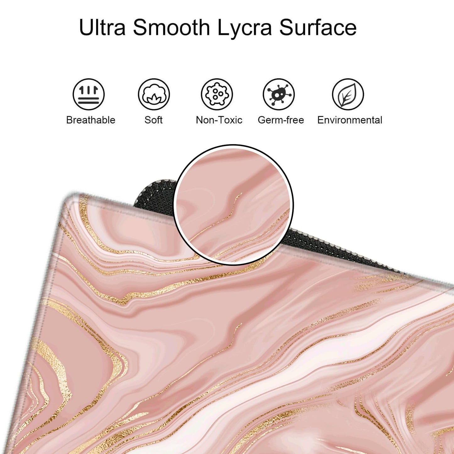 Gold Pink Marble Mouse Pad 24 x 12 inch Mousepad Gaming Desk Mat Large Computer Pad with Non-Slip