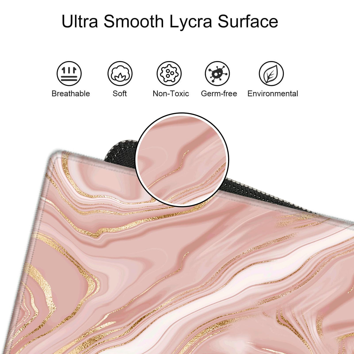 Gold Pink Marble Mouse Pad 24 x 12 inch Mousepad Gaming Desk Mat Large Computer Pad with Non-Slip