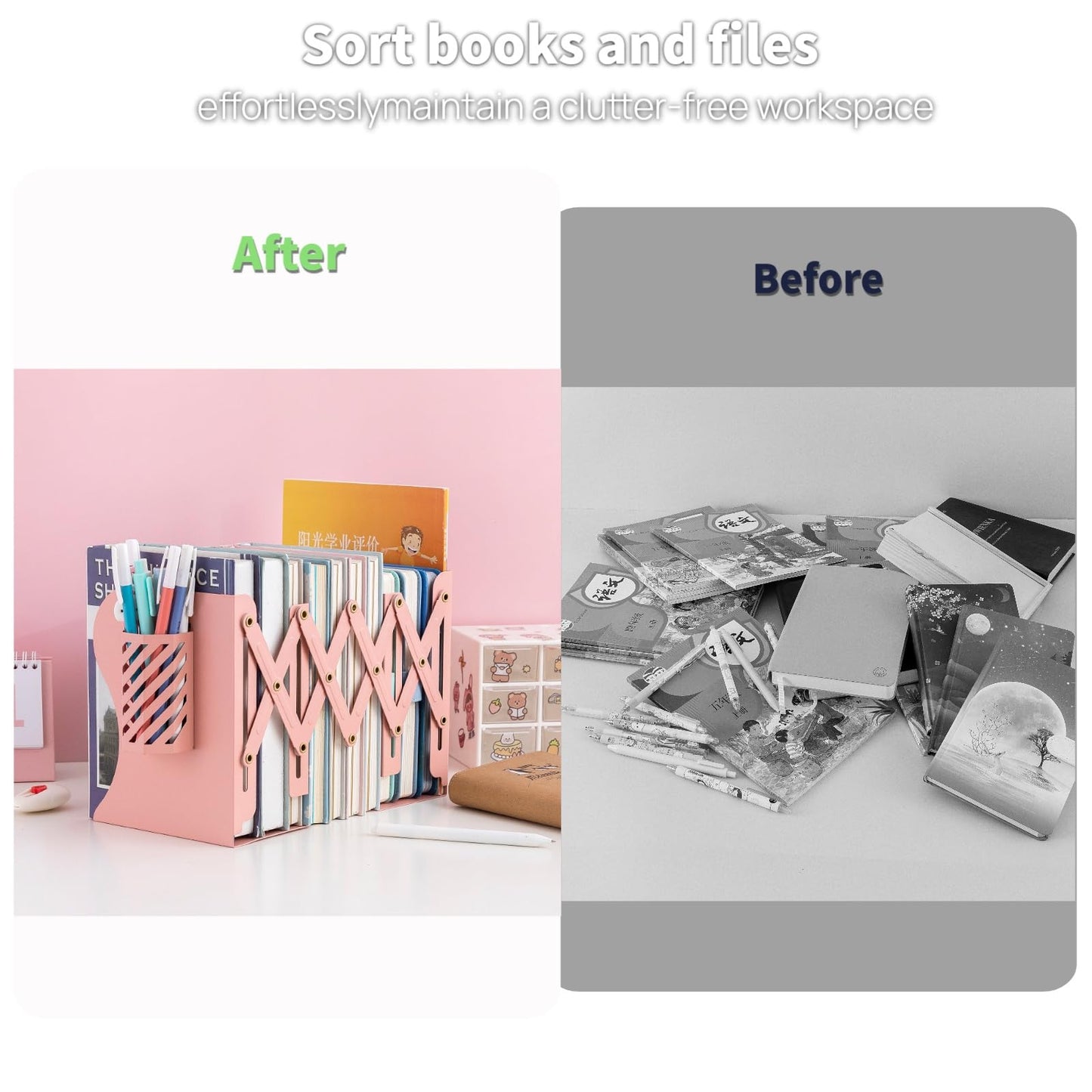 Simplesun Adjustable Book Ends for Heavy Books, Metal Expandable Bookends for Shelves, Book