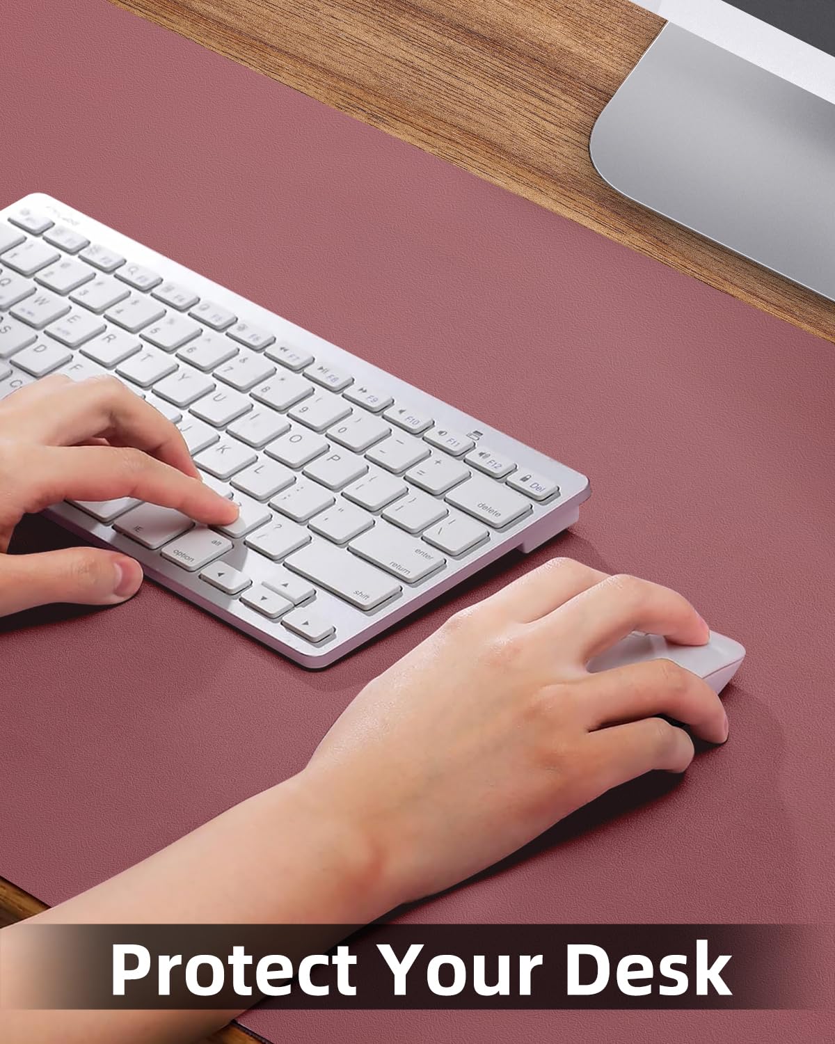 Leather Desk Pad Protector, Large Desk Mat, Mouse Pad, Non-Slip PU Leather Desk Blotter,Desk Cover