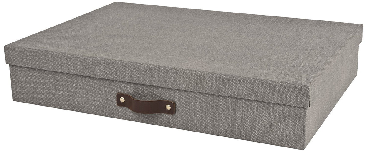 Bigso Sverker Canvas Fiberboard Legal and Art Storage Box | Scrapbook Storage Box for Loose Papers