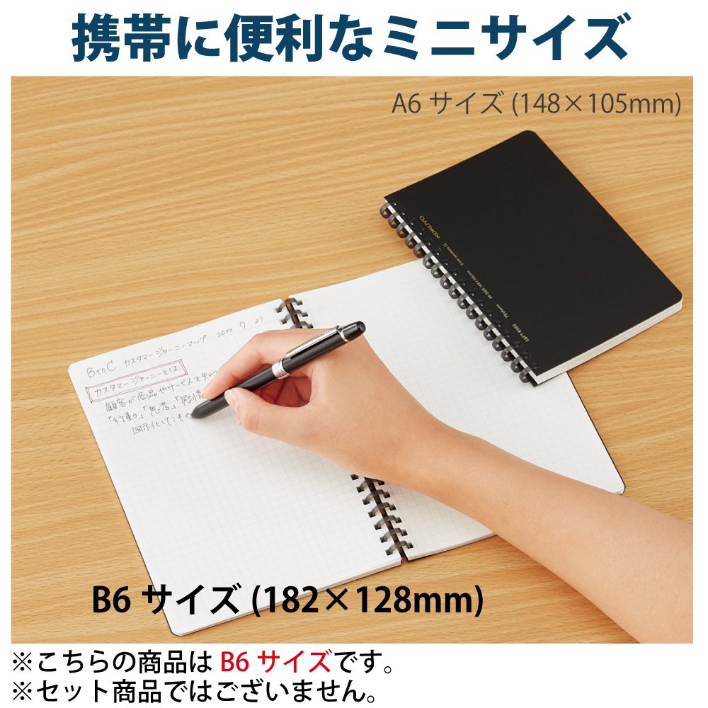 Kokuyo Spiral Graph Notebook, 5.8'' x 4.1'' Business Journal A6 Soft Ring Notebooks with 5mm Grid