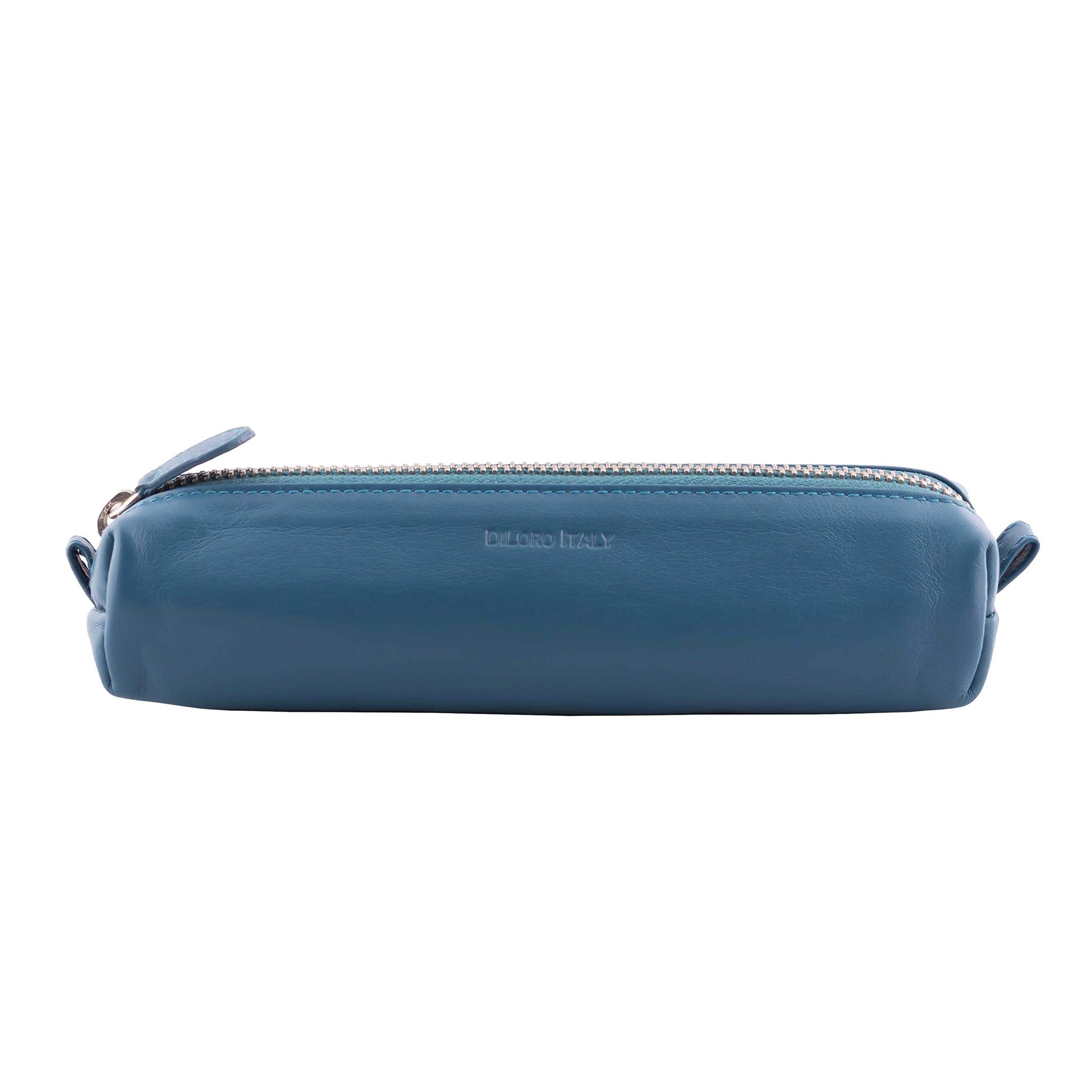DiLoro Leather Zippered Fountain Ballpoint Rollerball Pens and Pencils Case Holder Pouch Genuine