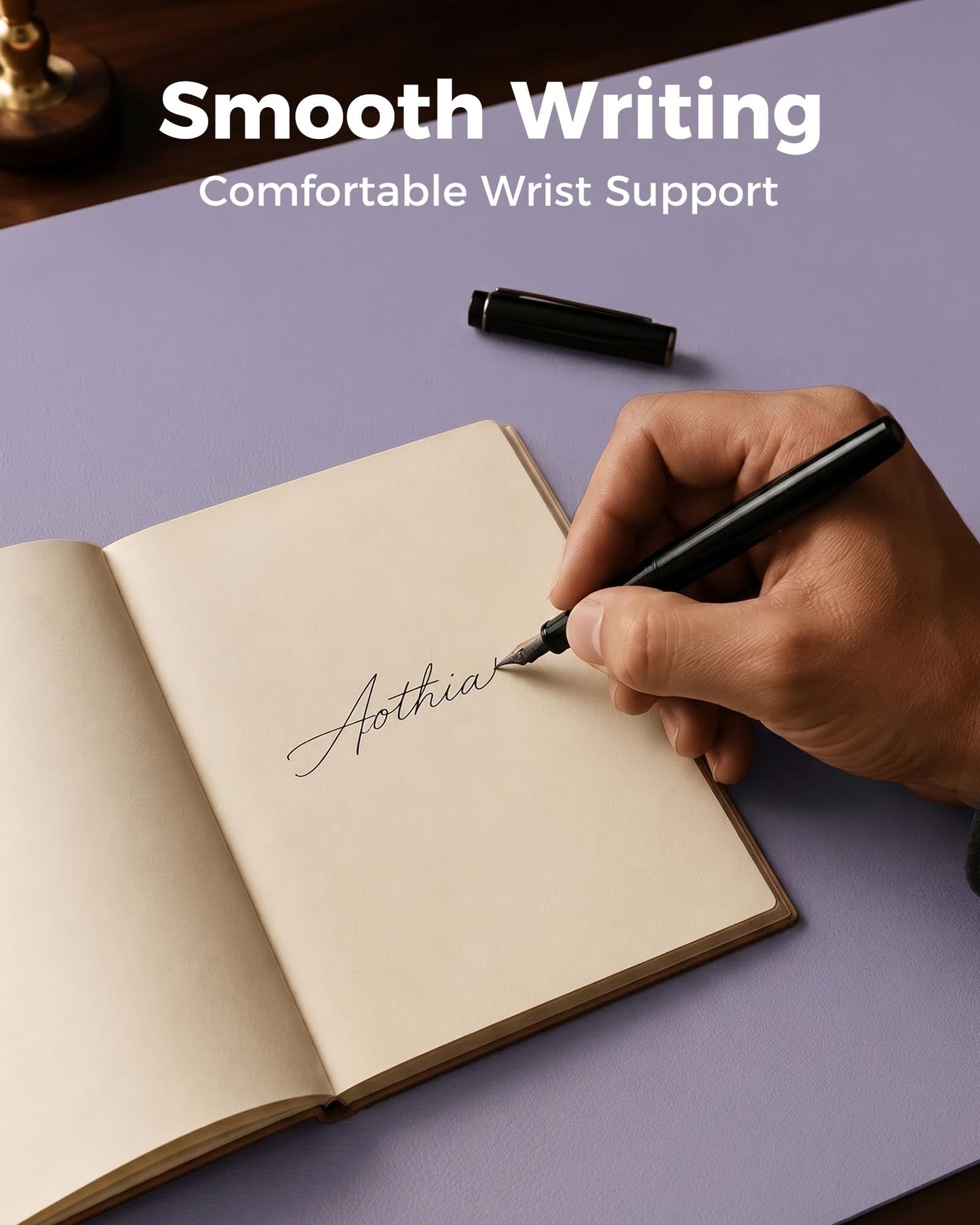 Aothia Dual-Sided Desk Mat, FSC Cork & PU Leather Desk Pad, Large Mouse Pad & Writing Surface for