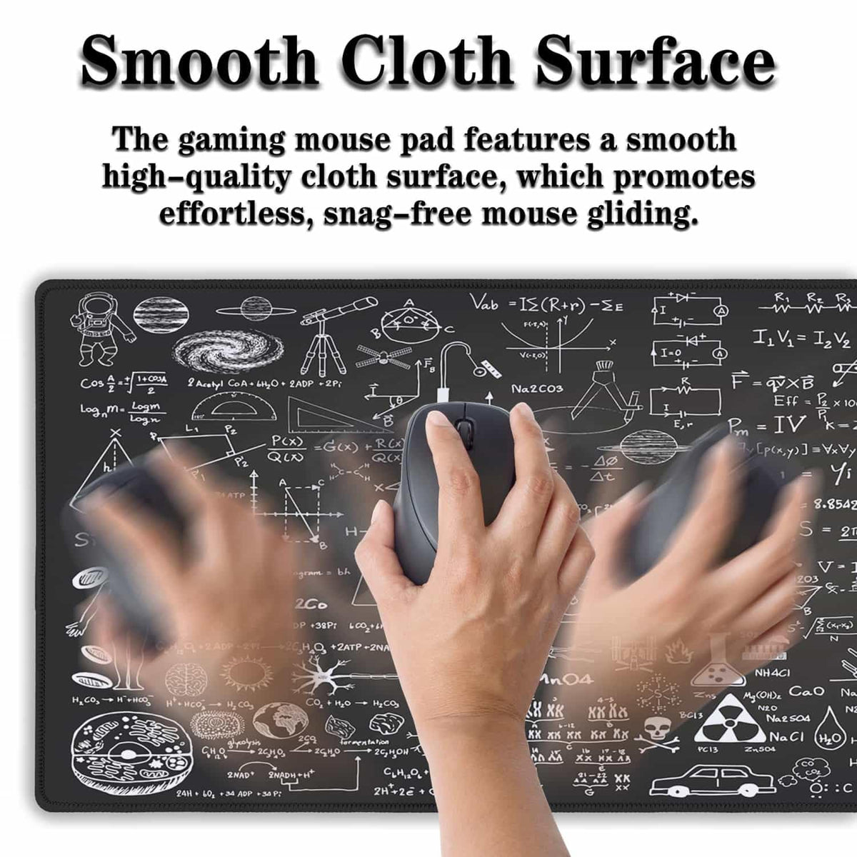 Samgula Large Mouse Mat Black Gaming Mousepad, Oversized Mouse Pads Long Desk Pad, Desktop Computer